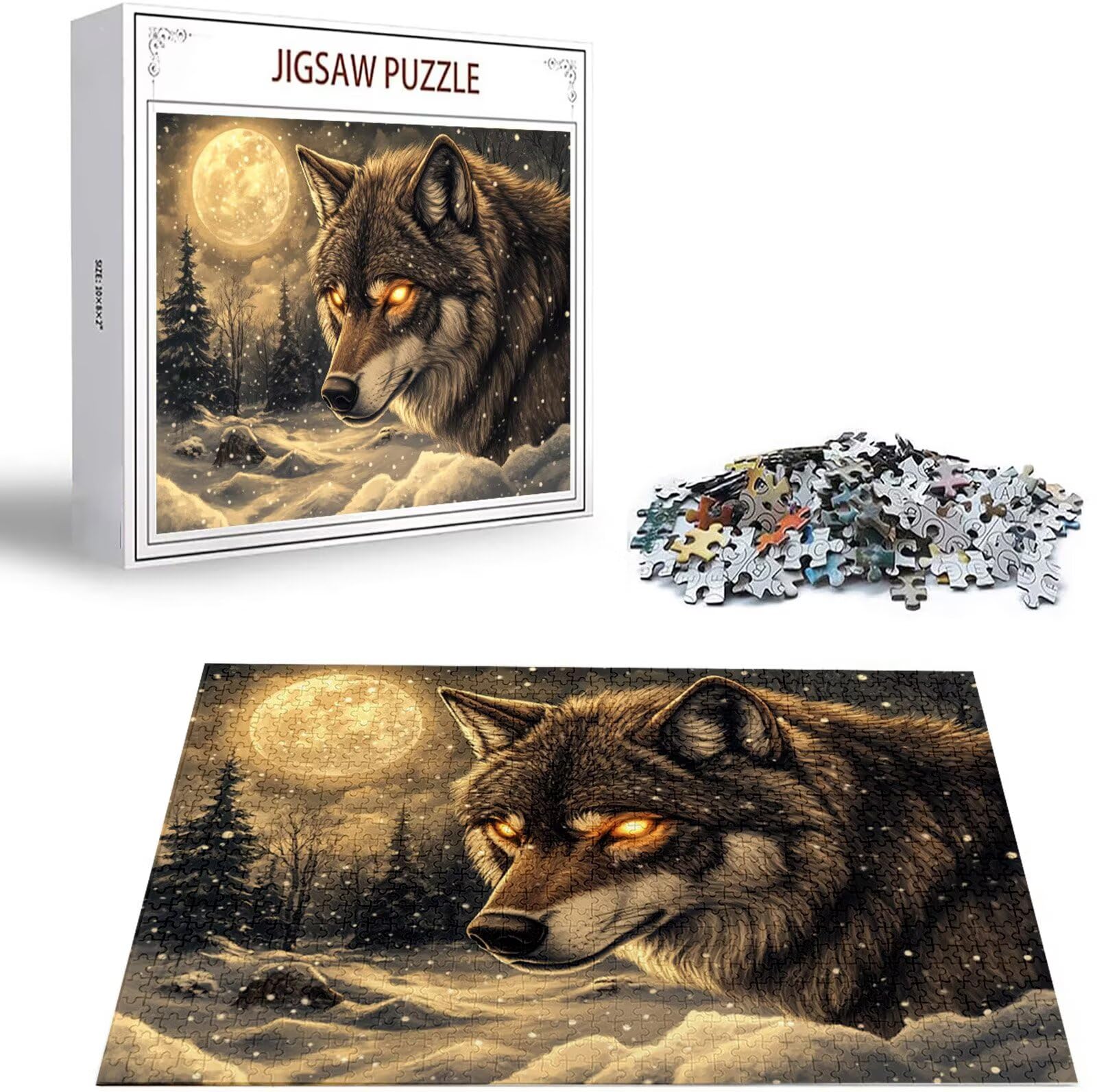 Puzzle 5000 Pezzi, 3 4 5 Anni Puzzle Luna 6 7 8 Anni Giochi Educativi Sostenibili Con Motivi Per Adulti Da Gioco in Legno Di Alta Qualità Jigsaw Lupo per Gioco Familiare, 2026 Regalo Natale H-2249