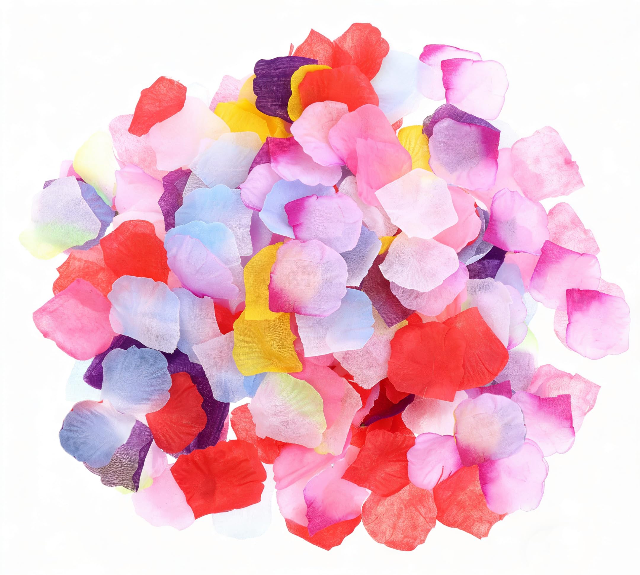 QIANSSE 1000PCS Multicolor Fake Flower Petals, Artificial Rose Petals for Decoration, Wedding, Valentine’s Day Flower Girl Basket 10 Colors