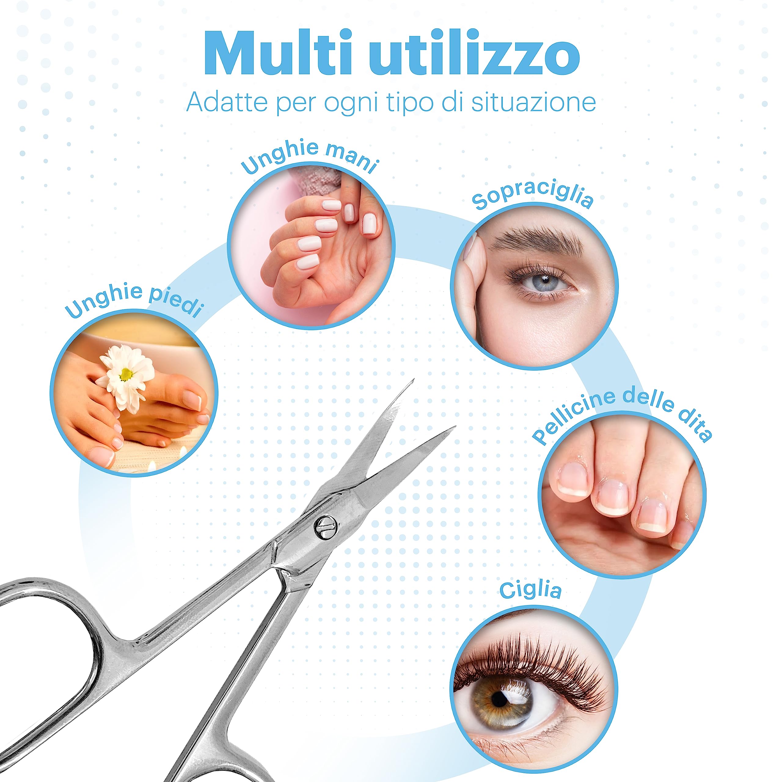 Forbici per Cuticole in Acciaio Inox, Lama di Precisione Professionale, Strumento Manicure e Pedicure per Rimozione Cuticole e Taglio Unghie, Ergonomiche e Antiscivolo