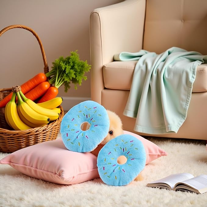 Juguete de Peluche con Sonido en Forma de Donut para Perro, Azul, 2 Piezas miniatura 3