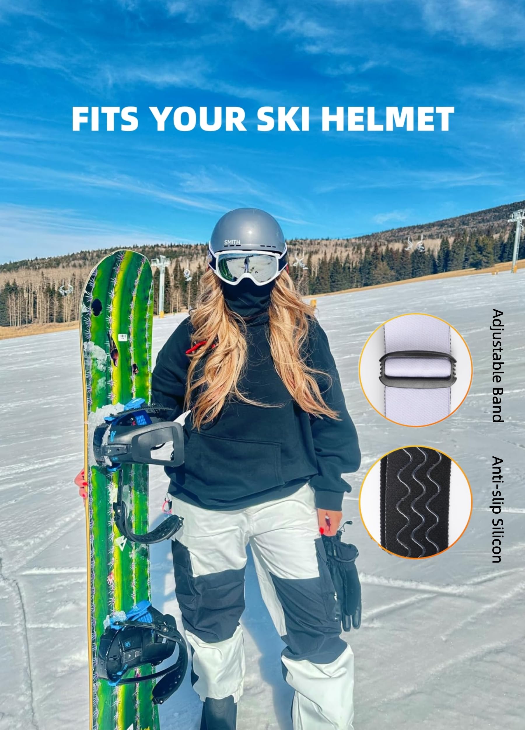 Gogle narciarskie dla mężczyzn i kobiet, ochrona OTG UV400, podwójne soczewki przeciwmgielne, sferyczne soczewki do jazdy na nartach i snowboardzie