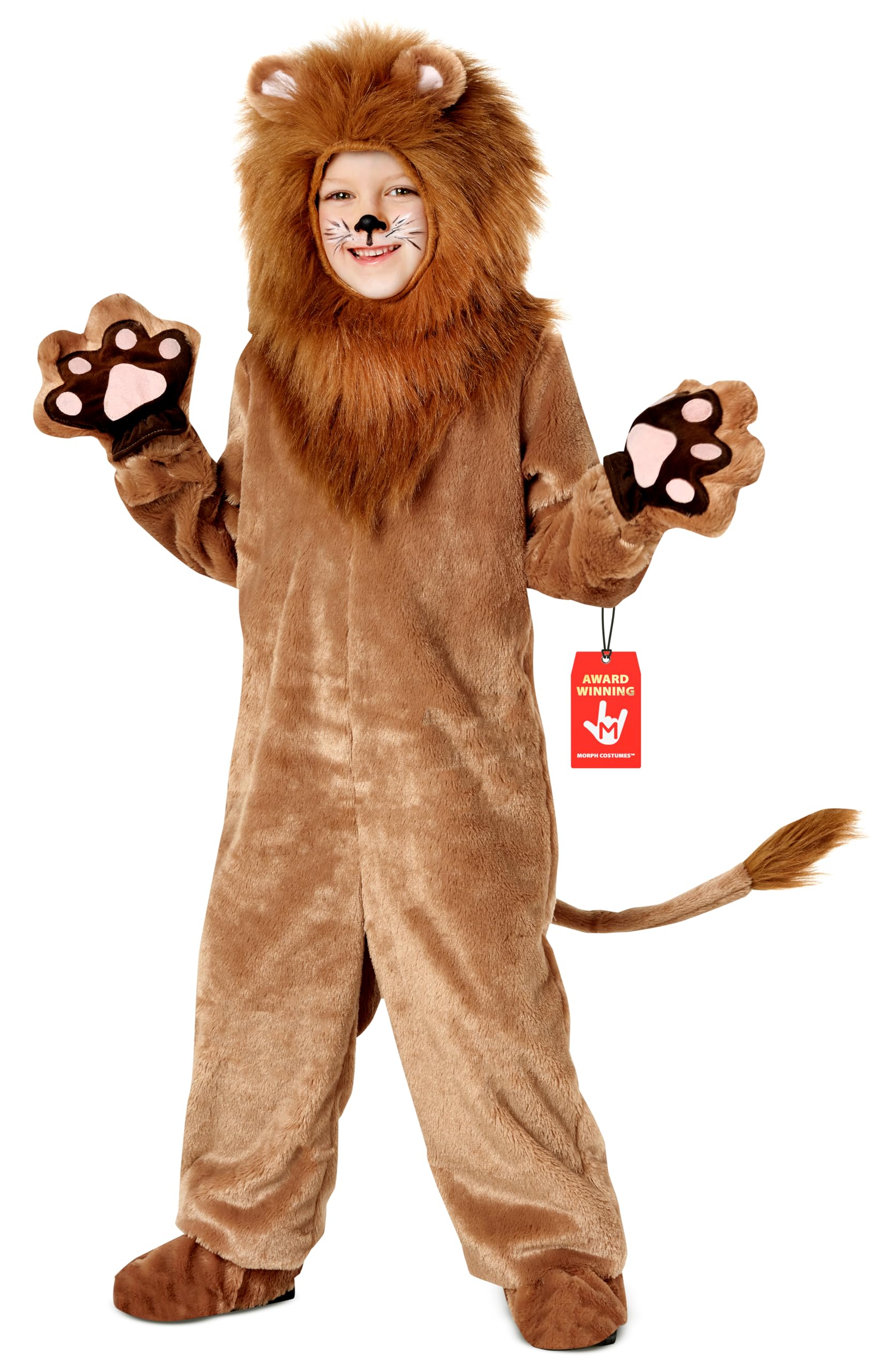 Morph Deluxe Lion Costume Kids, Lion Mane Costume Halloween Costumes For Boys, Girls and Toddlers, Kid Halloween Costumes