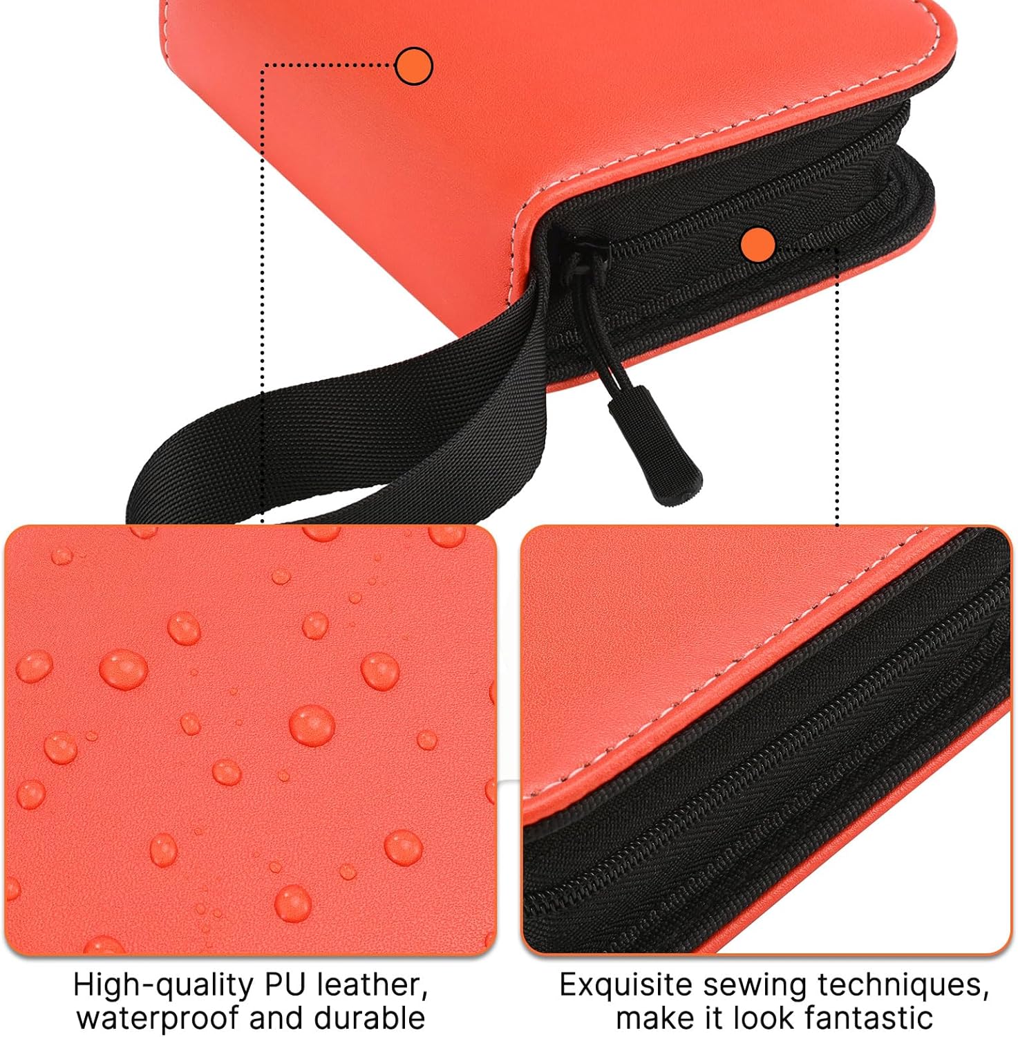 2-Pocket Trading Card Binder for TCG cards, Hold 80 Cards with 40 removable sleeves, One Card Size Collectible Trading Card Albums (ORANGE)