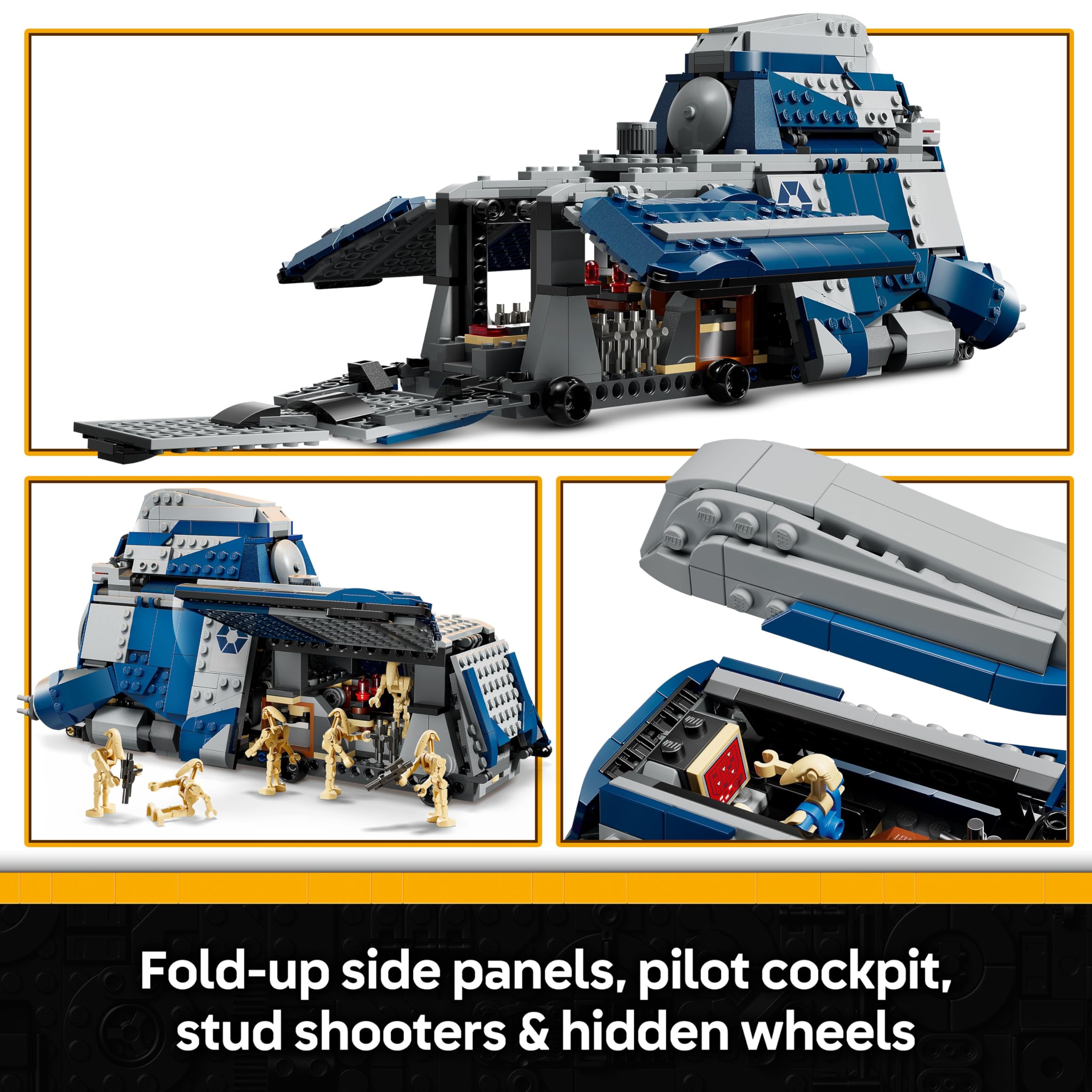 LEGO Star Wars 75435 Battle of Felucia Separatist MTT, Interactive Toy with a Speeder, 2 Minifigures & 10 Droid Figures - Image 4