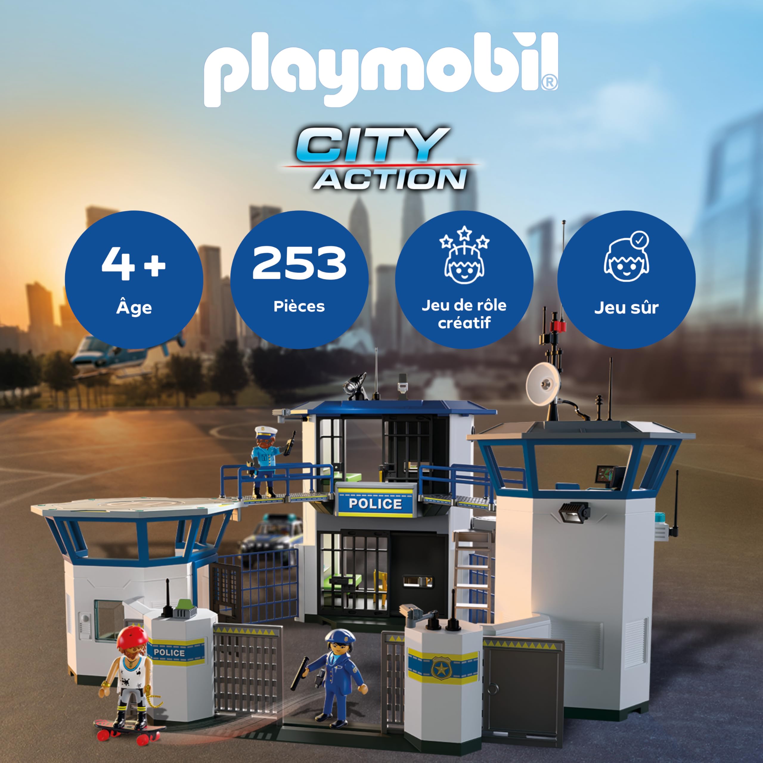 Playmobil | Action Heroes | Centre de Commandement de la Police | Jouets de Police | Jouets d'aventures | Jouet pour Enfants à partir de 4 Ans | avec Figurines & Accessoires | 71873