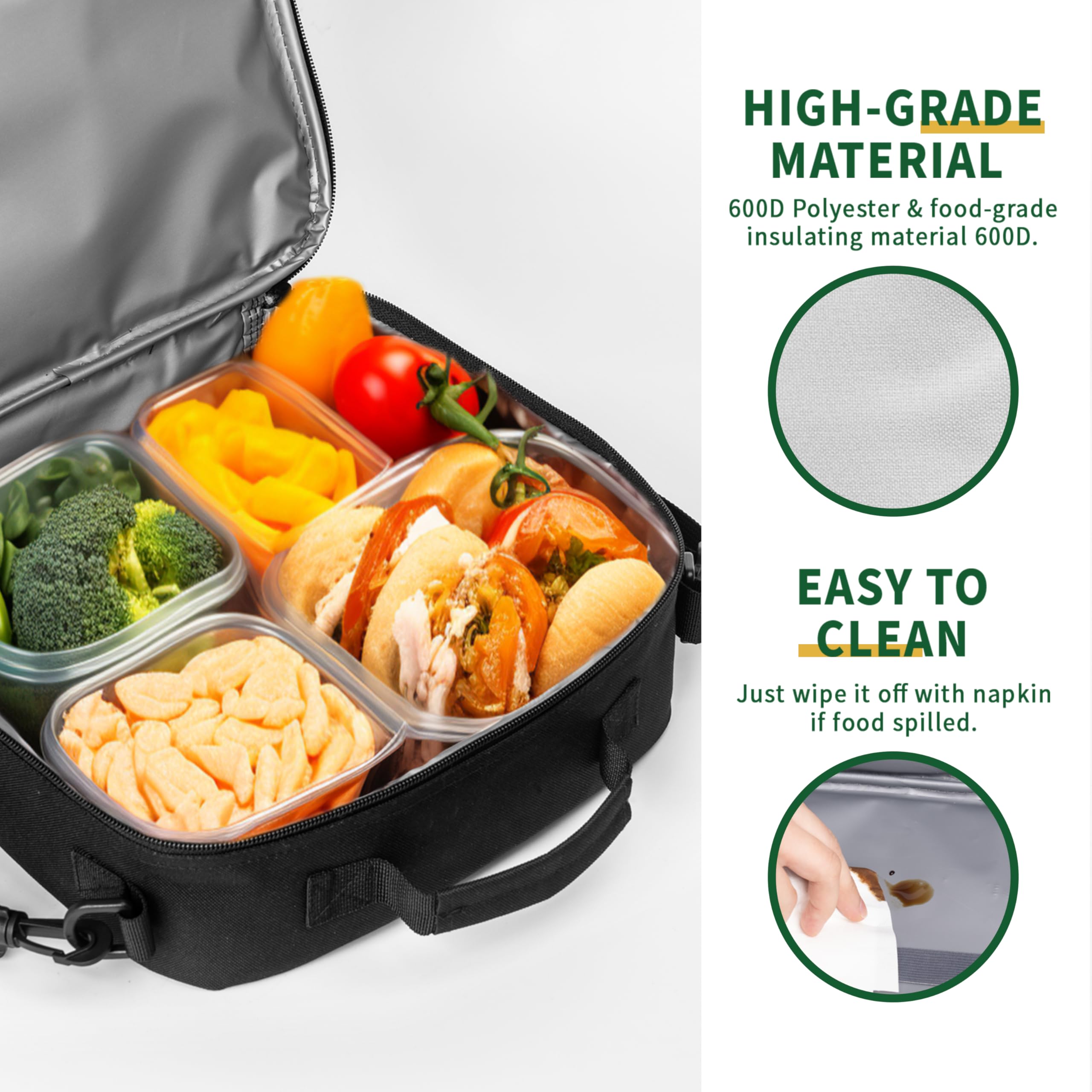 Shark Lunchbox für Kinder, Motiv: blauer Ozean, für Jungen und Mädchen, isolierte Lunchtasche mit verstellbarem Riemen, Thermo-Lunchbox für Schule, Picknick, Outdoor