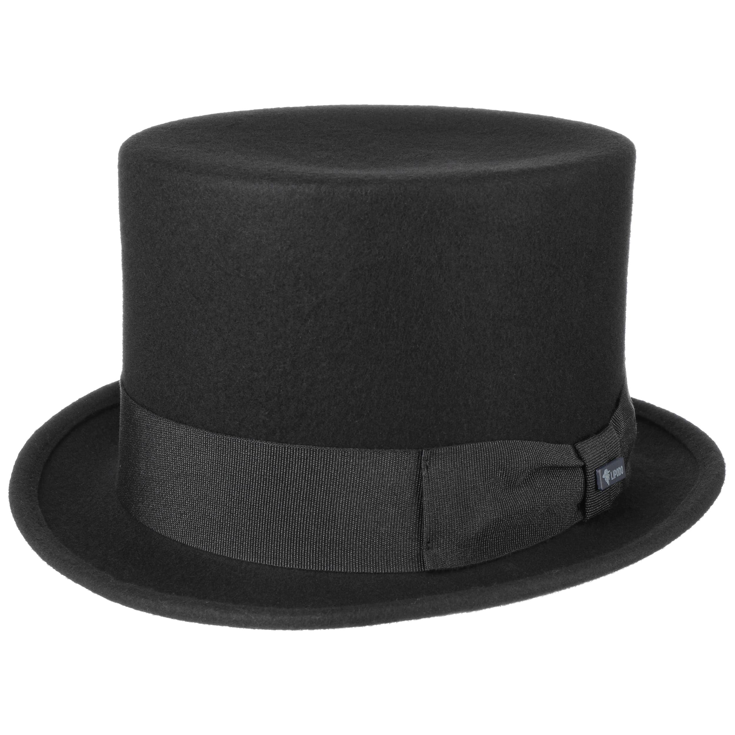 Lipodo Zylinder Filzhut Damen Herren Wollfilzhut Made in Italy Hochzeitshut Ripsband
