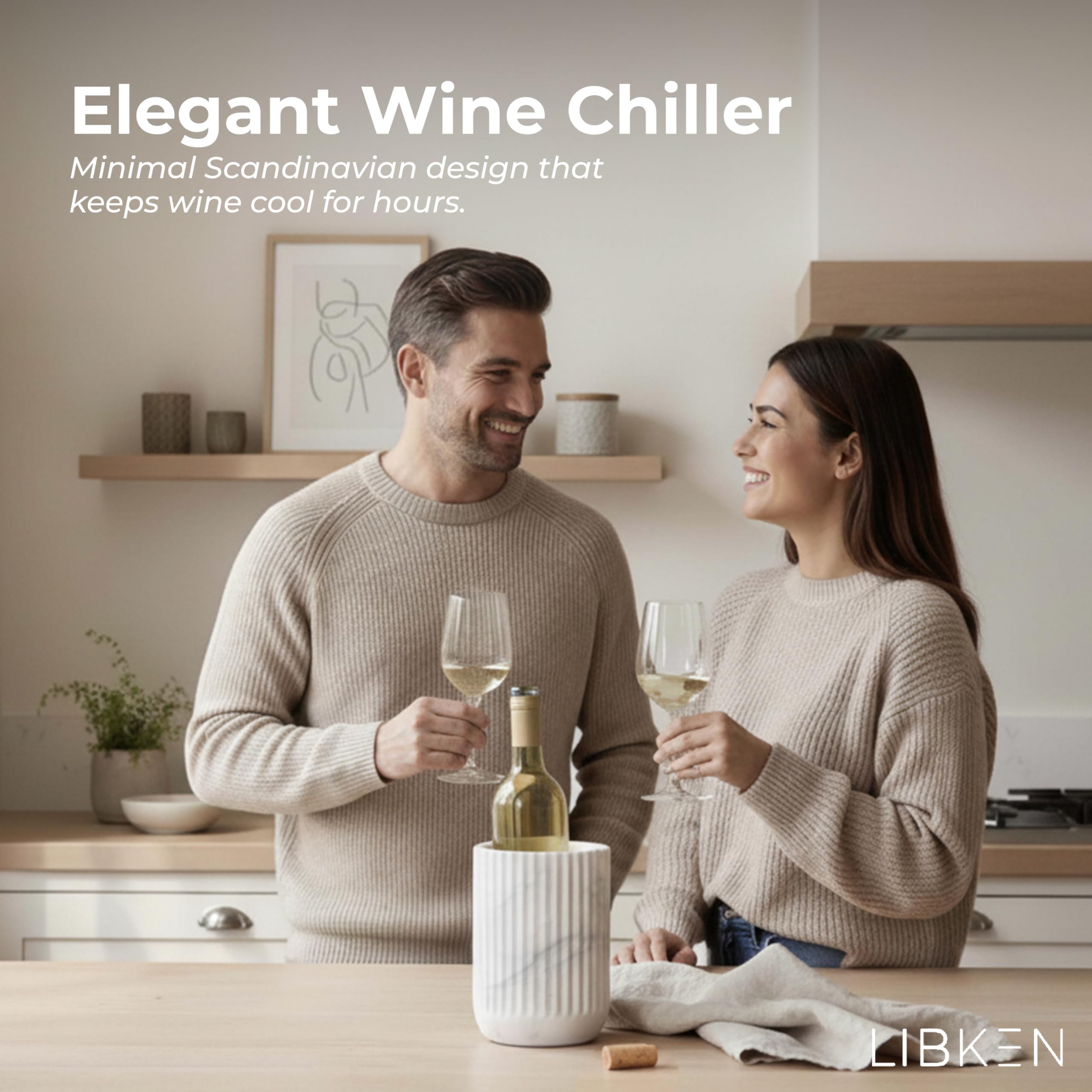 Marble Wine Chiller Bucket for 750 ml Bottles - Gray Wine Cooler Bucket — Amazon image 2