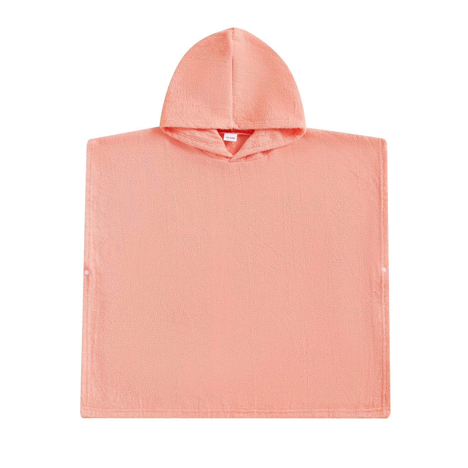 Geagodelia Hooded Swimming Poncho Towels for Kids Toddler Baby Boys Girls Terry Towelling Soft Changing Robe Towel Beach Cover Up (Peach Pink, 12-18 Months)
