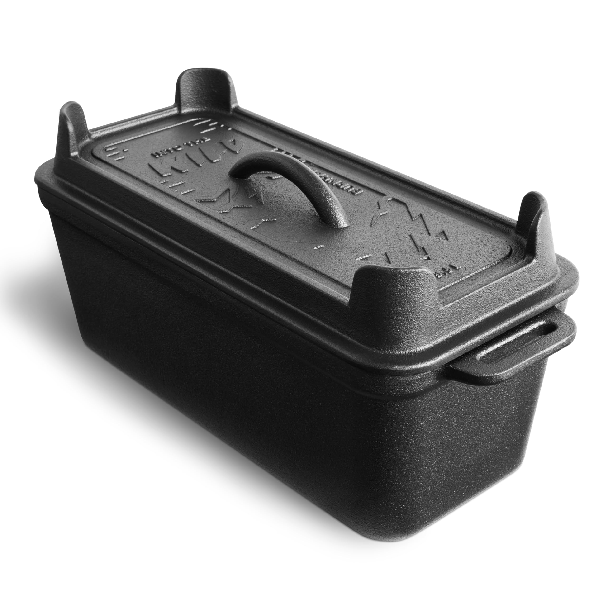 BURNHARD® Gusseisen Brotbackform mit Deckel 3,5 L rechteckig, Pre-Seasoned, Kastenform ideal zum Brotbacken, Braten und Kochen, 35,4 x 14,3 x 15,3 cm, inkl. Anleitung zum Einbrennen​