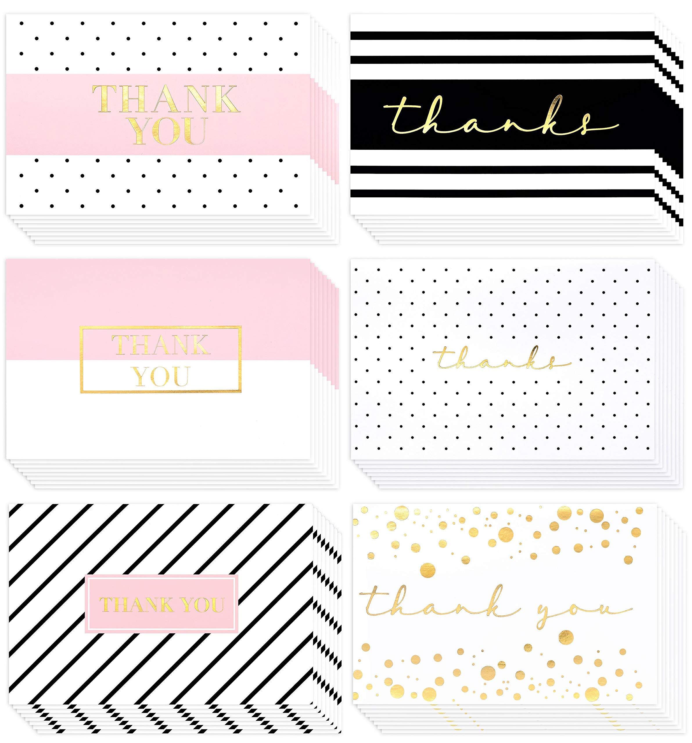 Photo 1 of SEALED,60 Gold Foil Thank You Cards- Elegant Thank You Cards - Thank You Greeting Cards Embossed In Fancy Gold Letters - Baby Shower, Bridal, Wedding Thank You Cards- Include 60 Envelopes- 4 x 6 inches