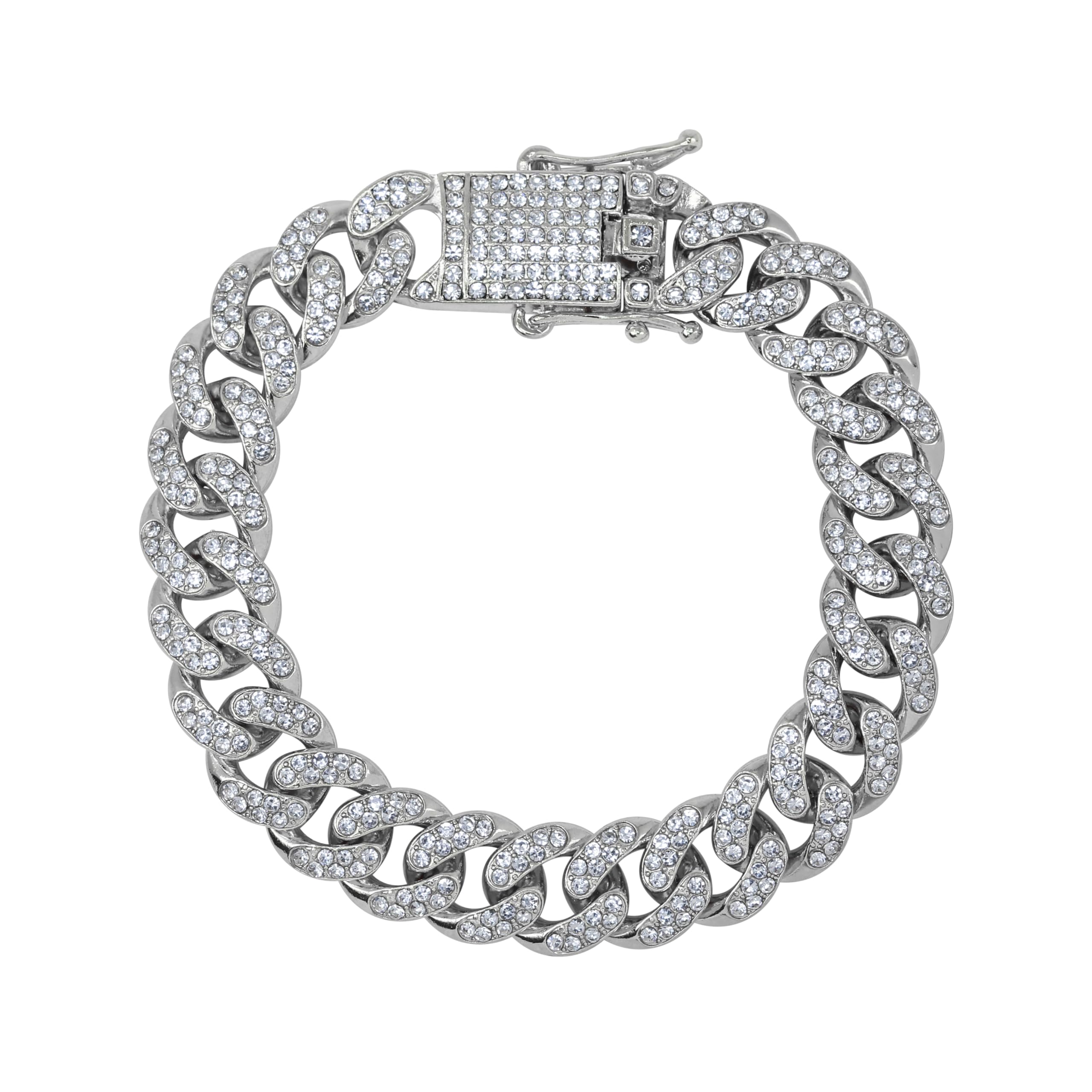 ICE STAR Orologio e bracciale ottagonali da uomo con diamanti ghiacciati da 43 mm - cinturino in silicone