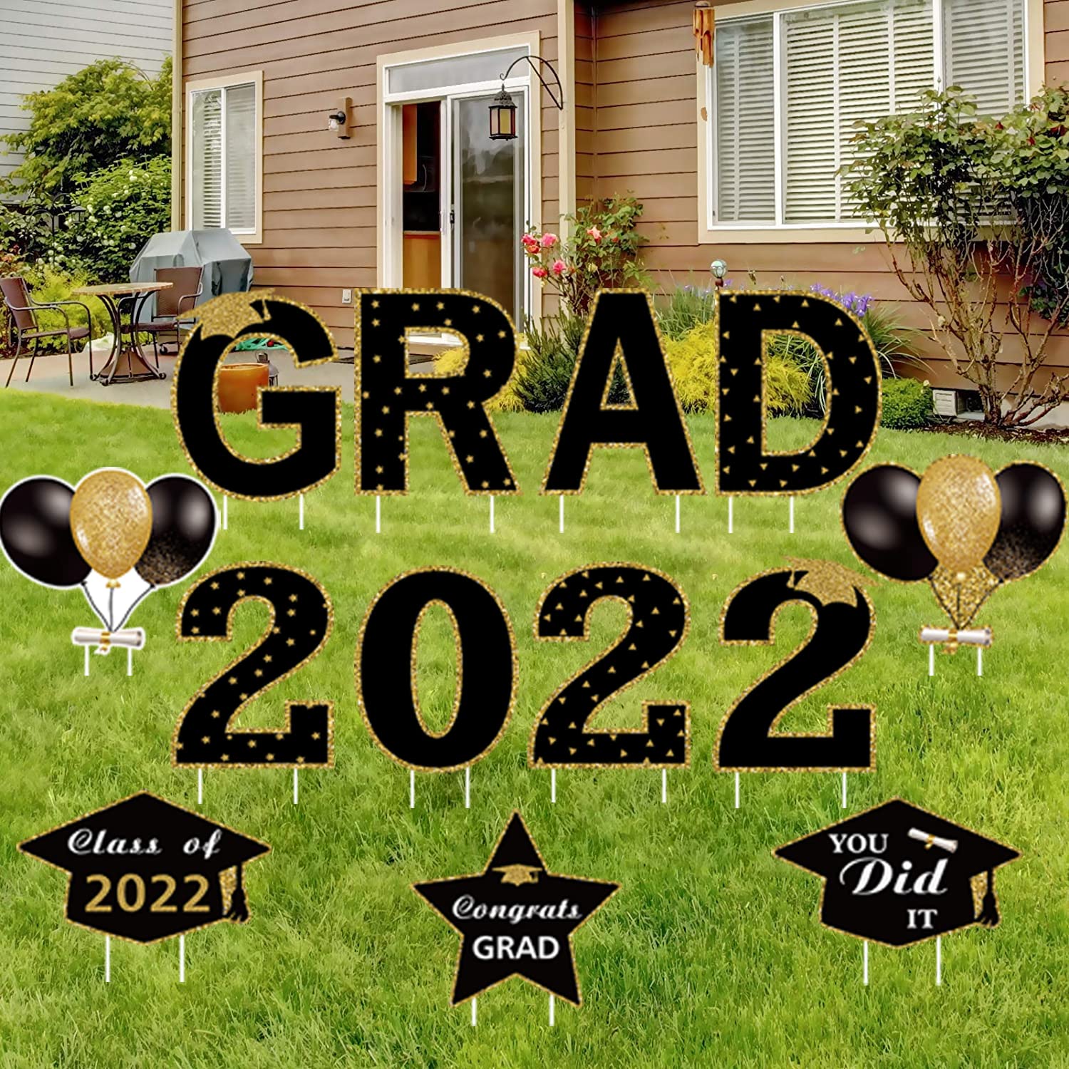 Buy Choies Large 2022 Graduation Yard Signs Decorations,13 PCS