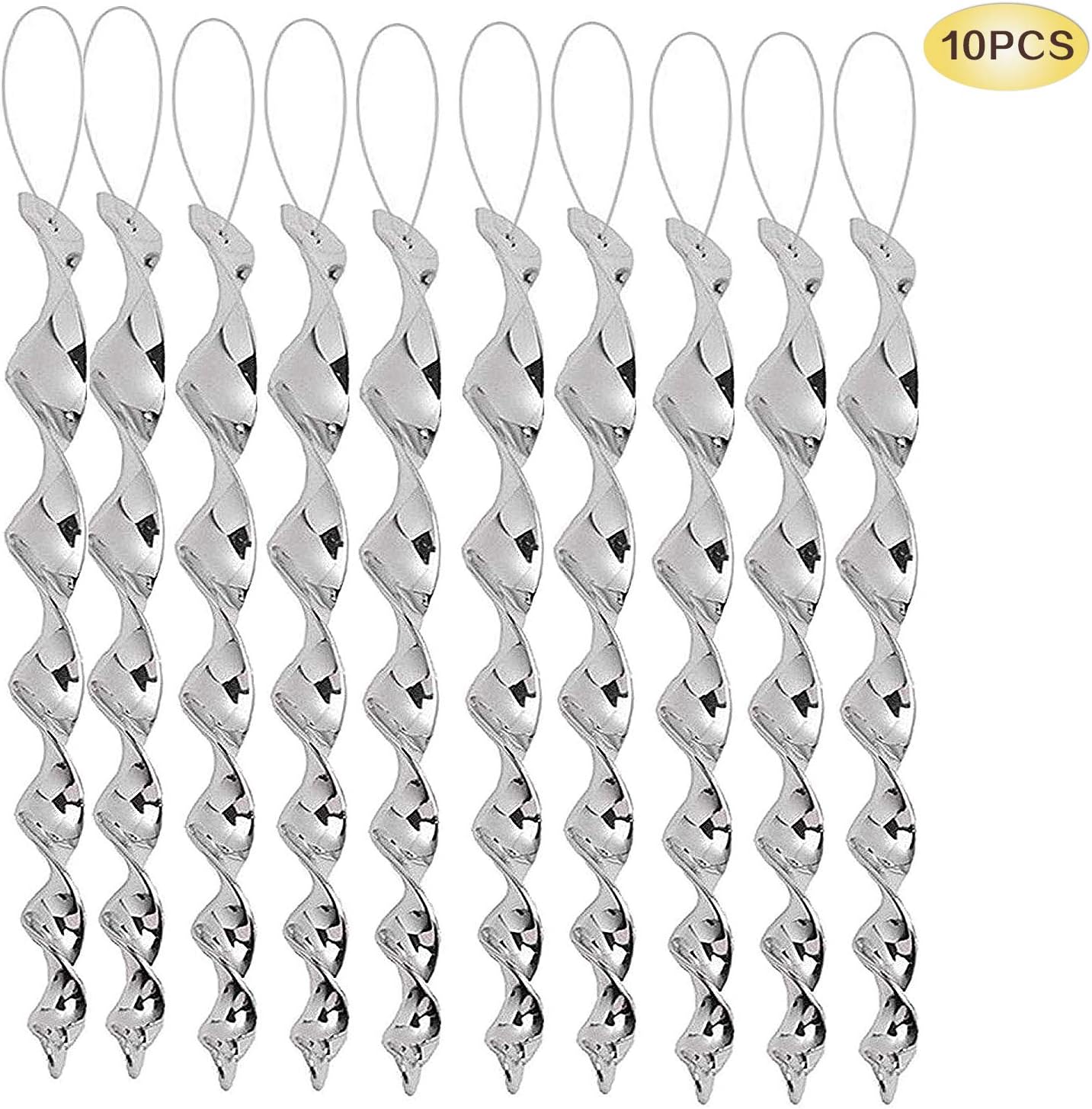 Blinding Bird Scaring Rods, 10 Pcs Birds Repellent Device Reflective Wind Twisting Blinder Scare Rod, Spiral Deterrent, Frighten Pigeons, Seagulls, Use for Garden, Patio, Yard, Farmer