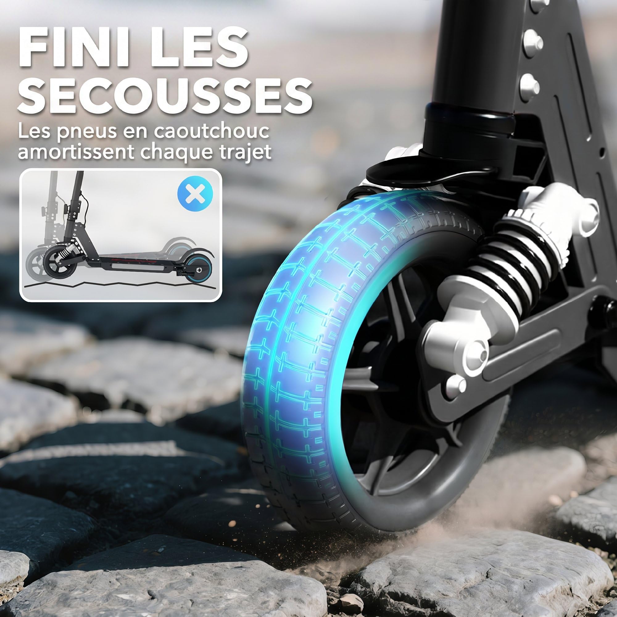 SPORTNOW Trottinette électrique pour Enfants 6-14 Ans Double Frein Noir | Scooter Électrique Pliable pour Enfants, Autonomie 6 km, Vitesse Maximale 14 km/h, Lumières LED Colorées, Aluminium