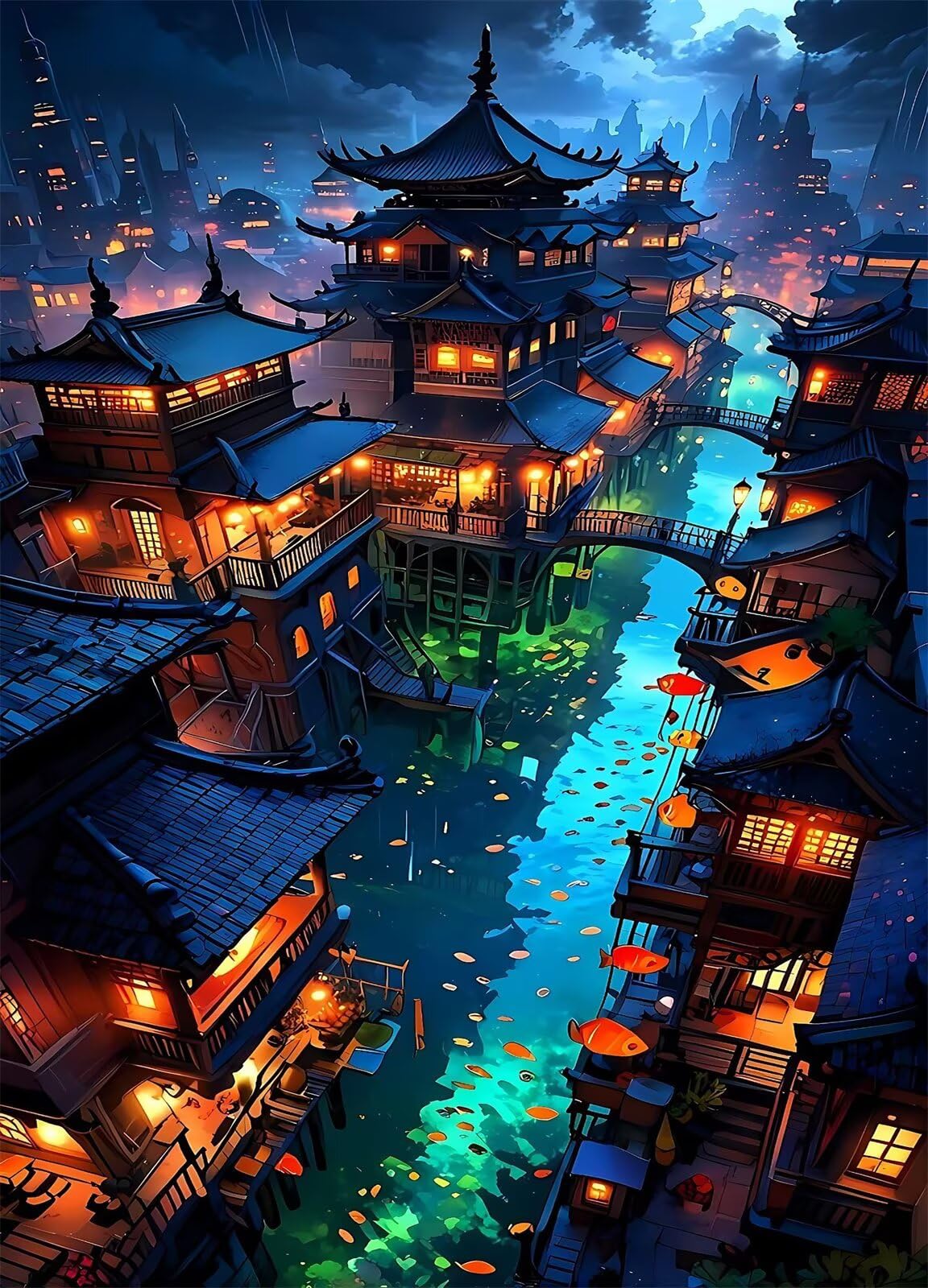 1314 Pezzi Puzzle Adulti Città Retrò, Puzzle Impegnativo Decorazione Interna e Regalo