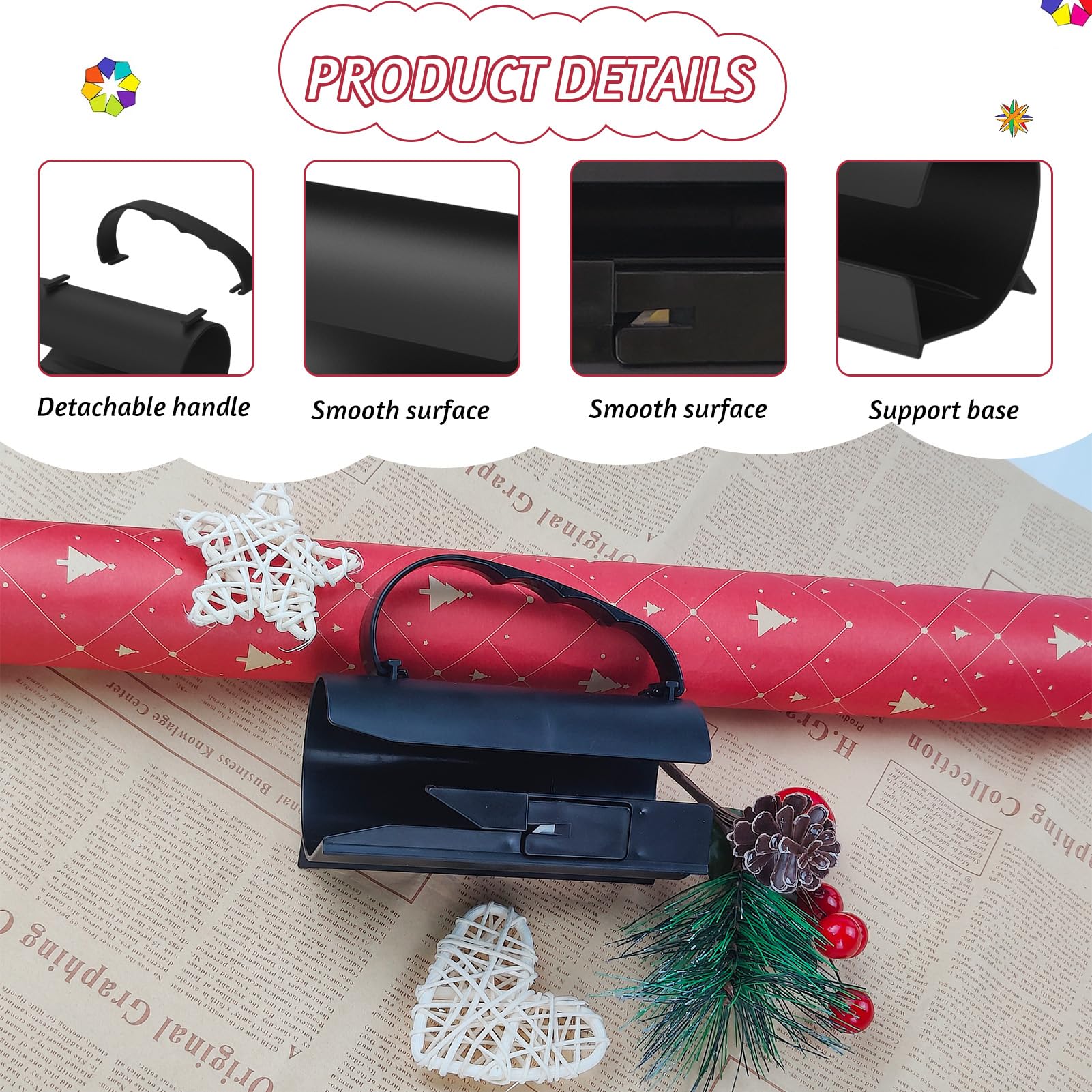 2 Pezzi Taglierina Per Carta Da Regalo – Mini Tagliacarta Per Rotoli, Lame Nascoste, Sicuro