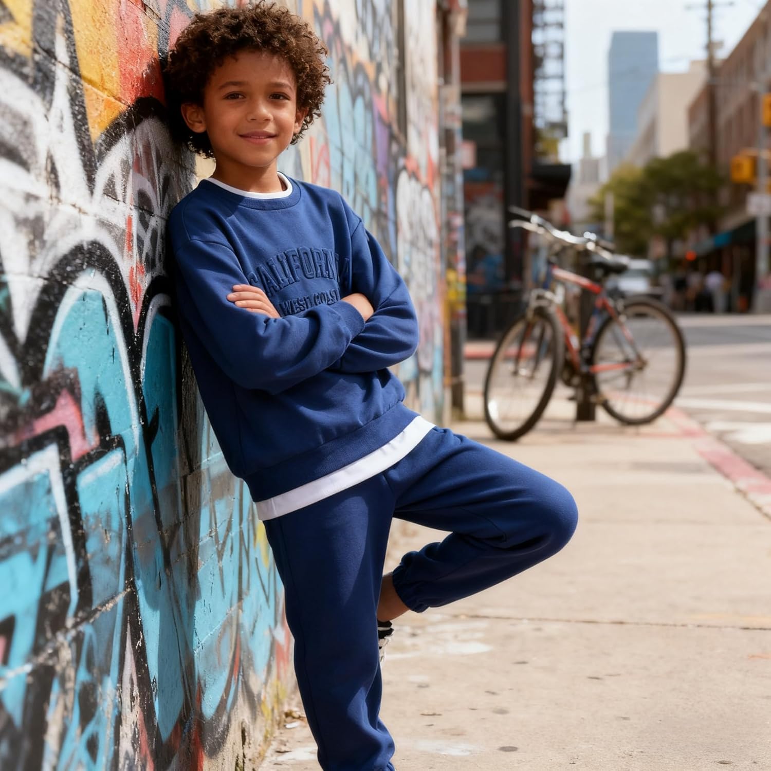 Kids Boys Clothes 3D Letter Print Long Sleeve Sweatshirt & Pant 2PCS Fall Outfits Size 6-12 Years - Image 3