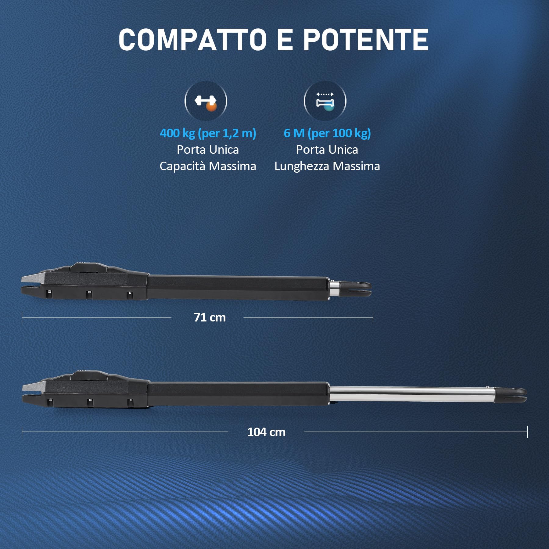 CO-Z Motore Cancello Battente 2 Ante 80W Automazione Cancello Battente con 2 Telecomandi per Porte Fino 800kg 6m Cancello Automatico Battente Compatibile con Batteria Solare
