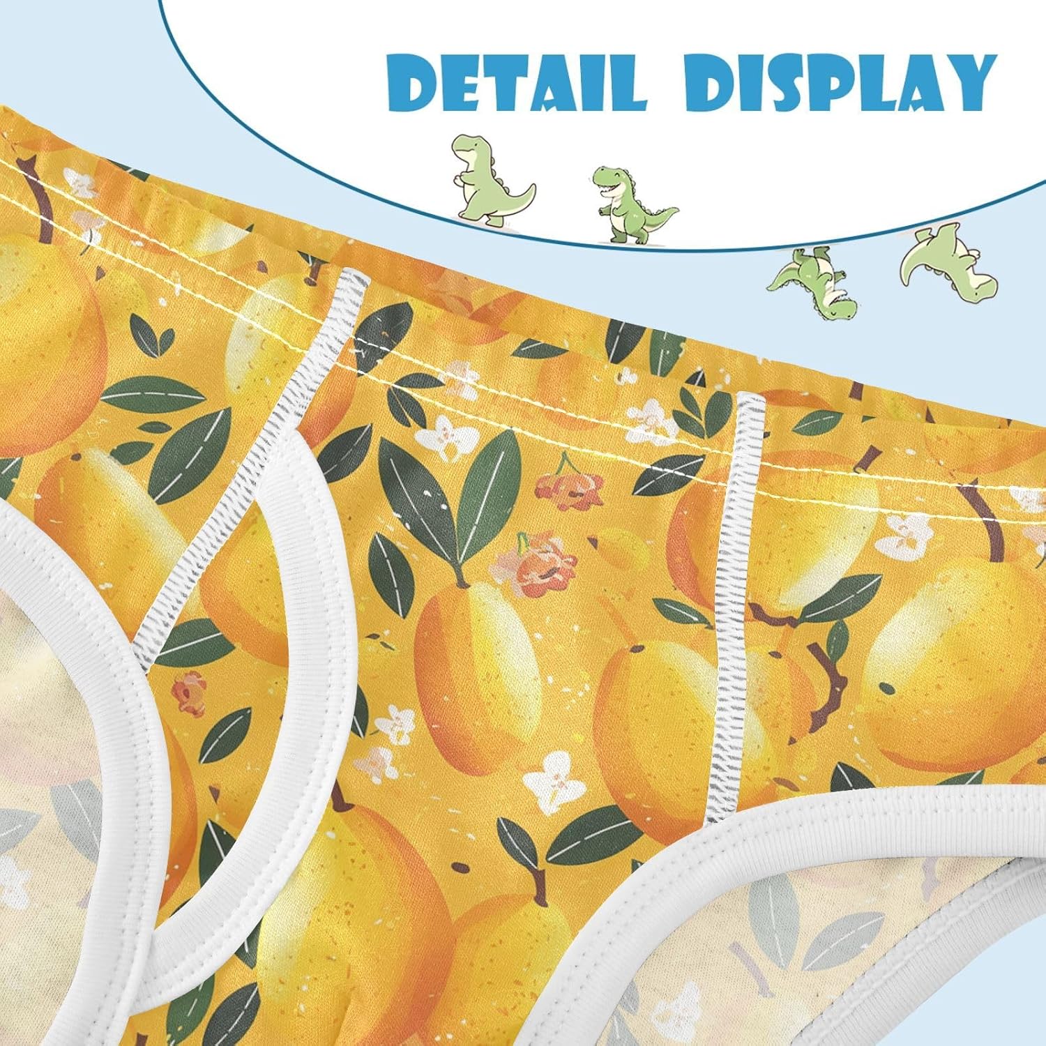 visesunny Boys Cotton Underwear Fruit Pear Leaf Pattern Printed Toddler Soft Training Briefs Size 2T-8Y for Kids