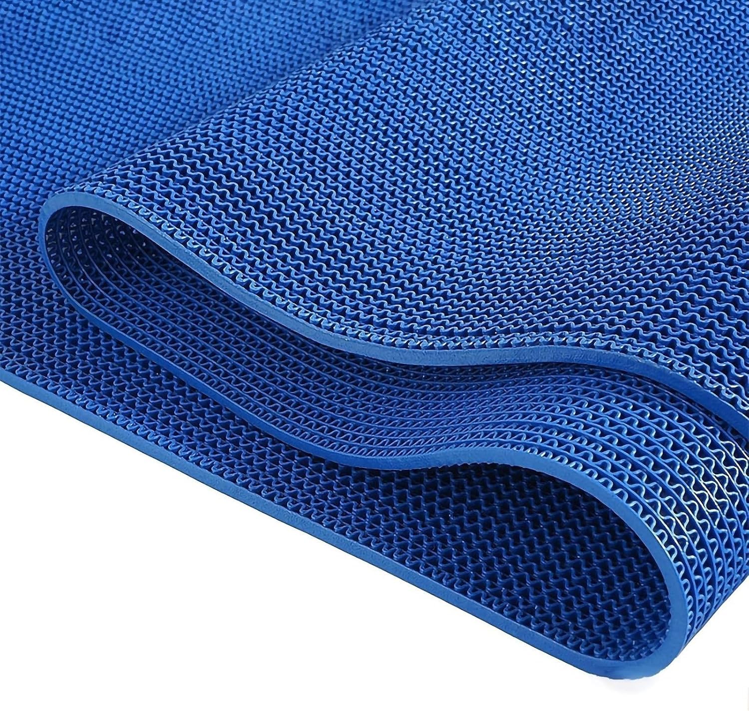 BHGFYXBS 5.5Mm Thick Drainage Non-Slip Floor Mat, Wet Area Pvc Mesh Hollow Door Mat For Bathroom, Shower Room, Swimming Pool,Blue-90cm x 120cm