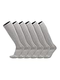 Over the Calf Work Socks for Men and Women 9-11 10-13 13-15 Moisture Wicking Tall Cushioned Knee High Boot Socks 6-pack
