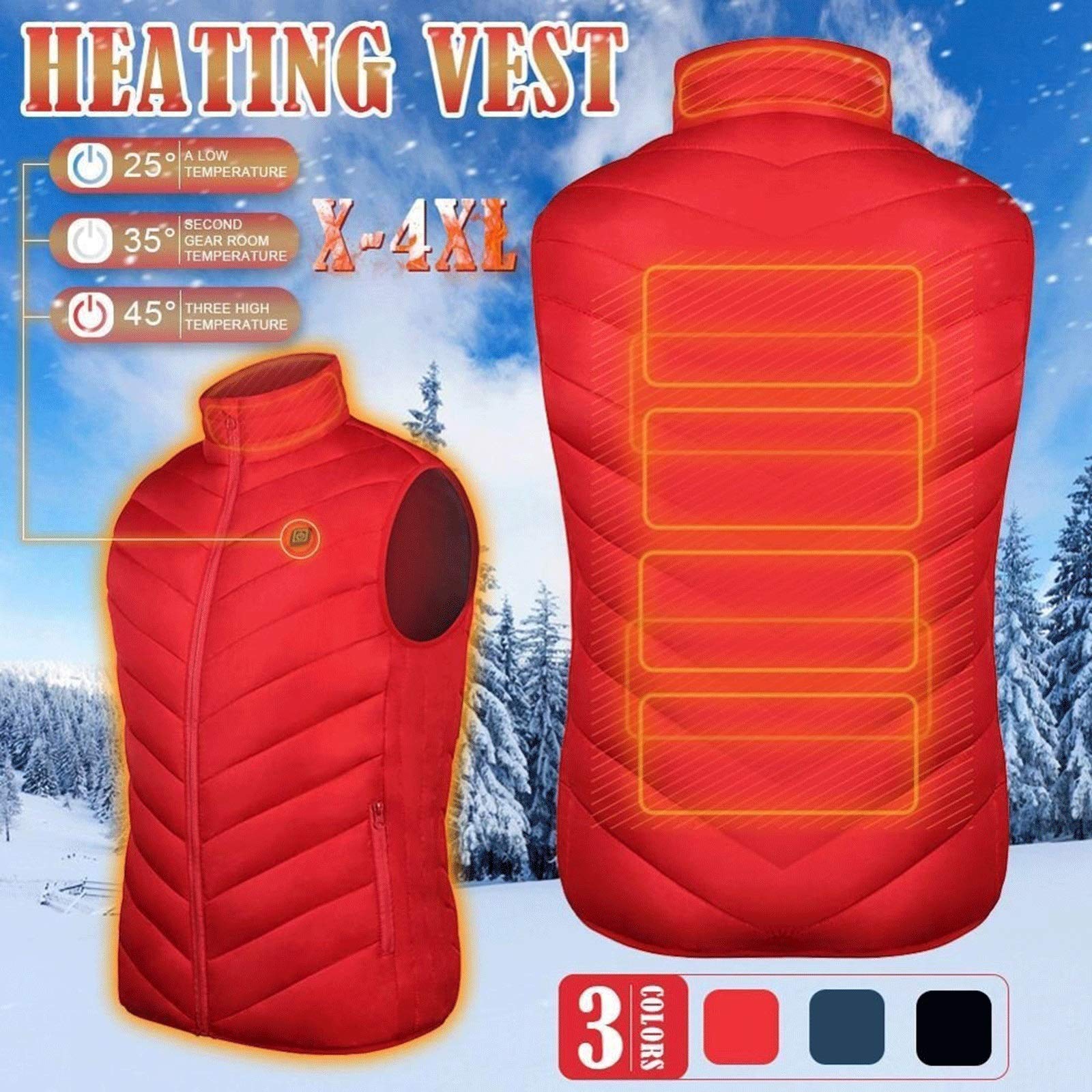 Chaleco térmico Hombres Mujeres Chalecos de plumón de pato Chaleco térmico eléctrico, Carga USB lavable Ropa térmica Esquí de invierno Senderismo Acampar Senderismo Acampar Hombres Mujeres Chaquetas t
