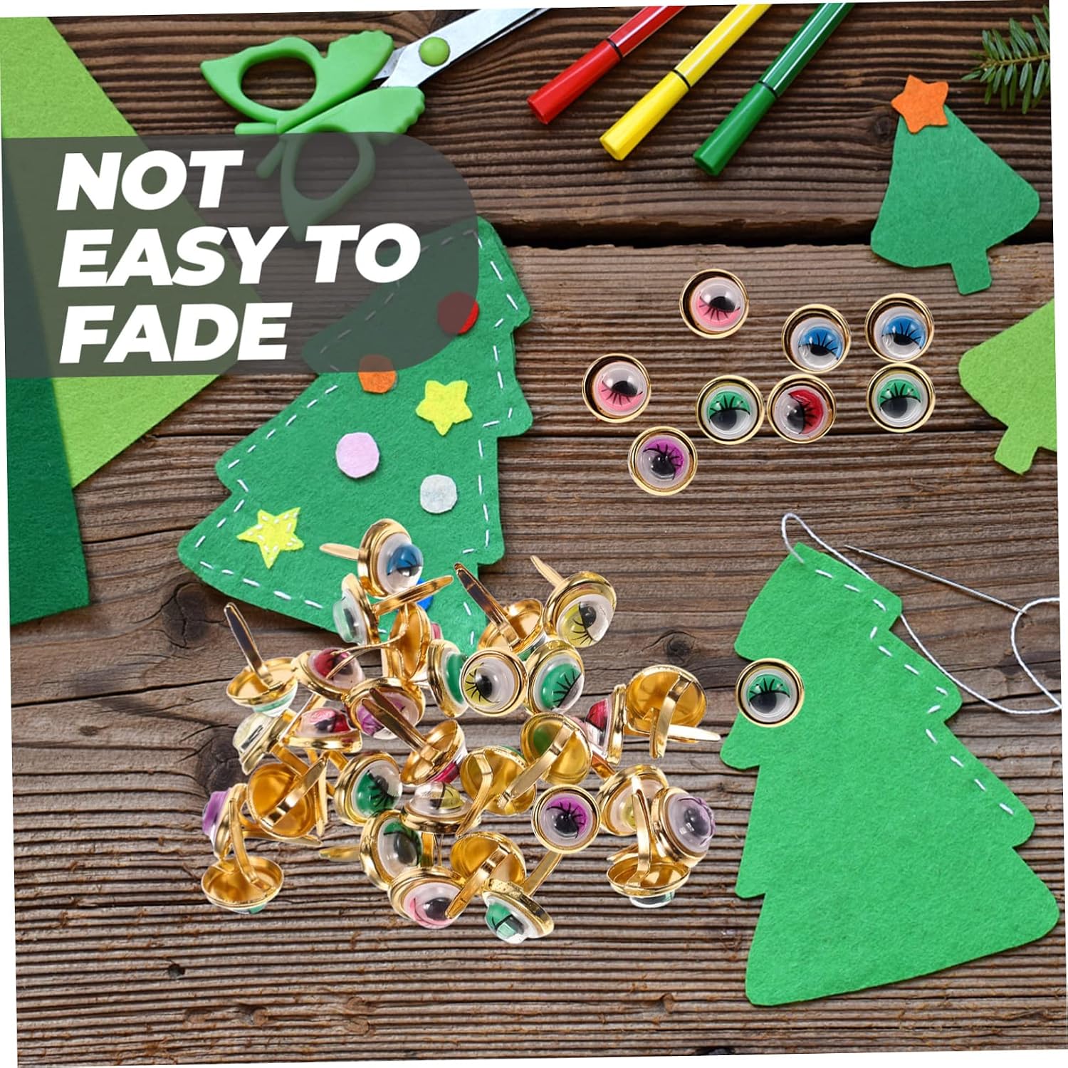 SEWOART 100pcs Scrapbooking Embellishments DIY Brads Two-Legged Nails for Crafts