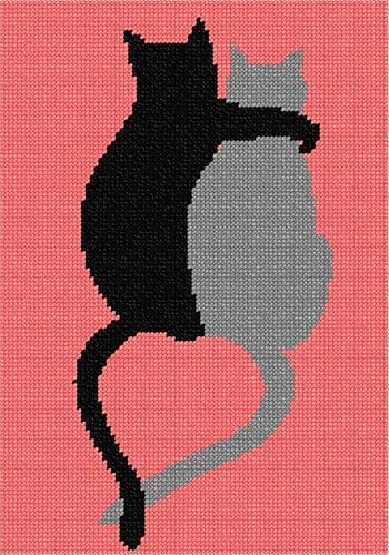 Pepita Kit de puntos: Cat Pals, 7" x 10"