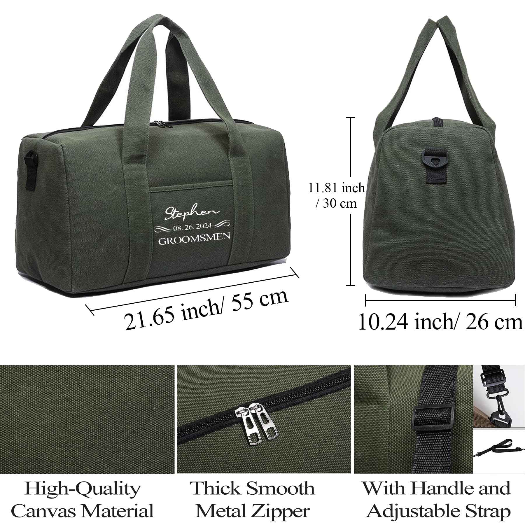 Neceser de lona personalizado para hombre, regalo 2025, organizador de bolsa de afeitado de gran capacidad