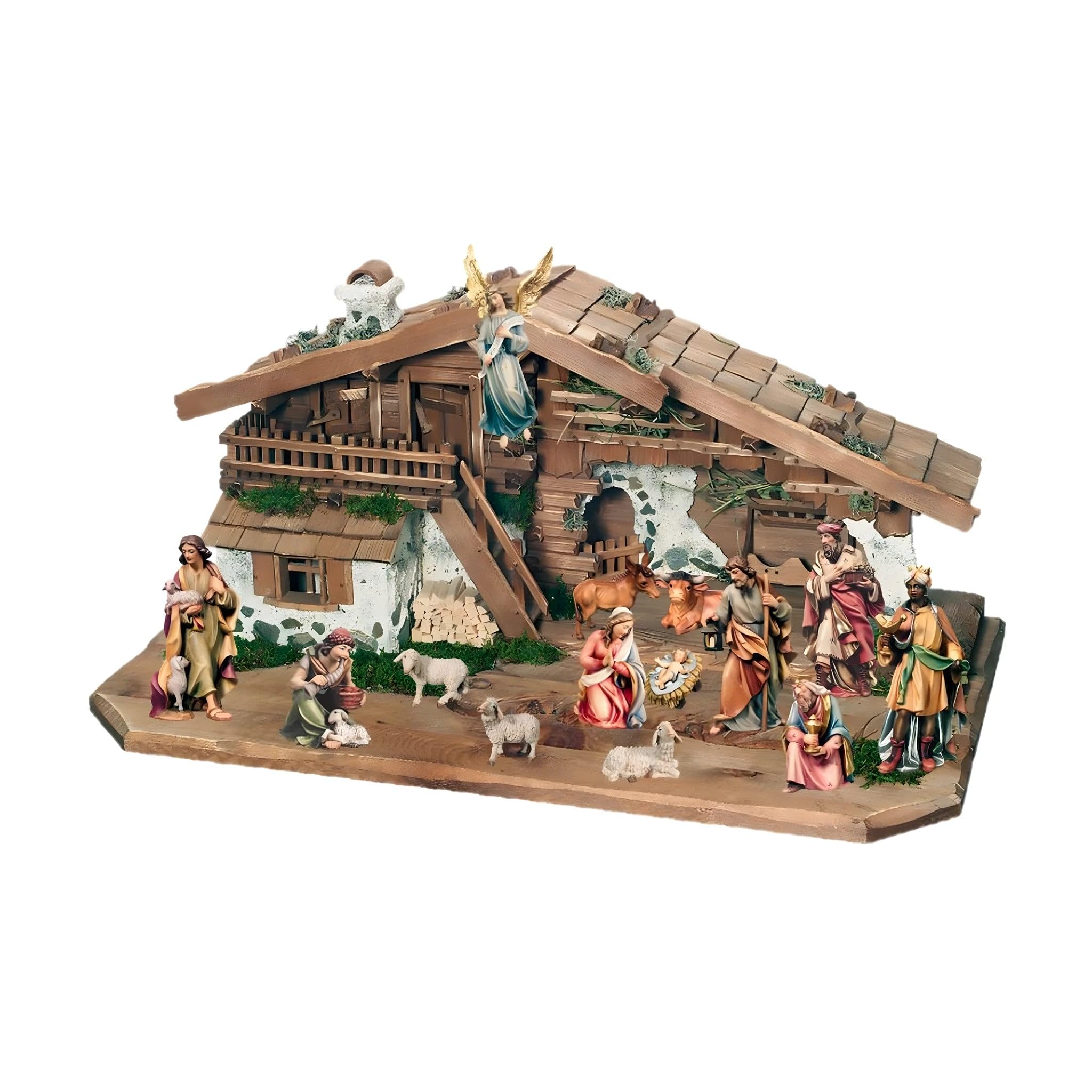 Weihnachtskrippe mit 14 Figuren & Stall von Dolfi