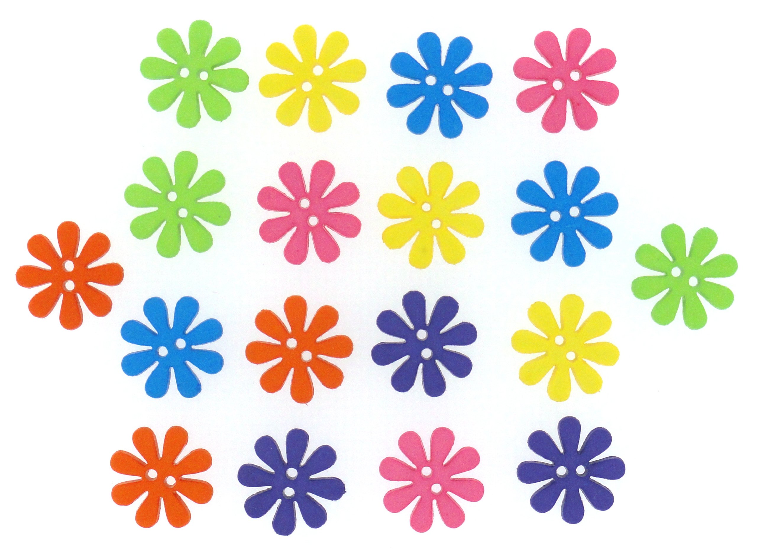 Récréatys 7112 06941 - Confezione Bottoni Decorativi A Forma Di Fiori In Nylon Multicolor - 2