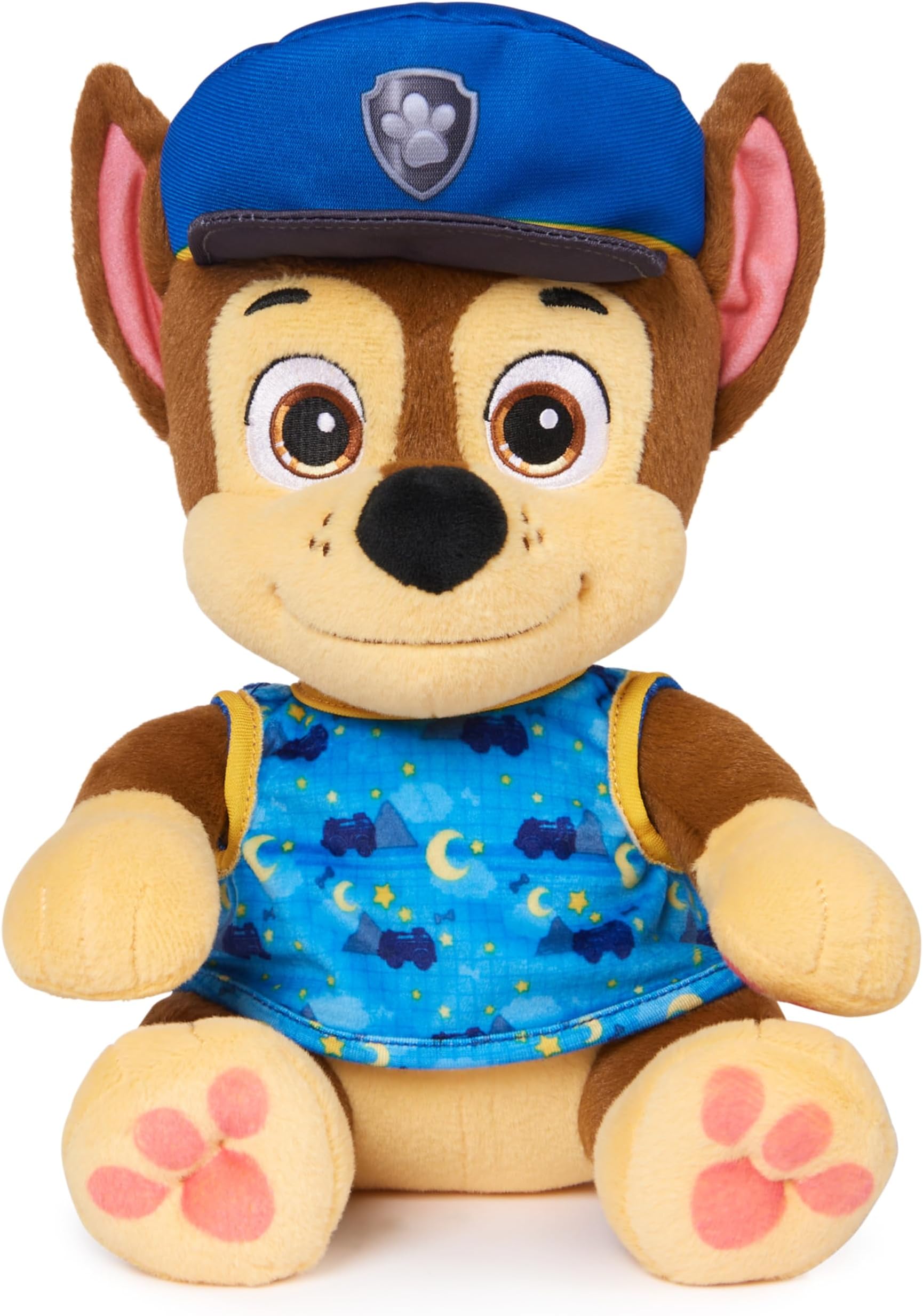 Paw Patrol, Bedtime Plush Chase, 10-Inch Stuffed Animal with Reversible Outfit, Kids Toys for Boys & Girls Ages 3 and Up