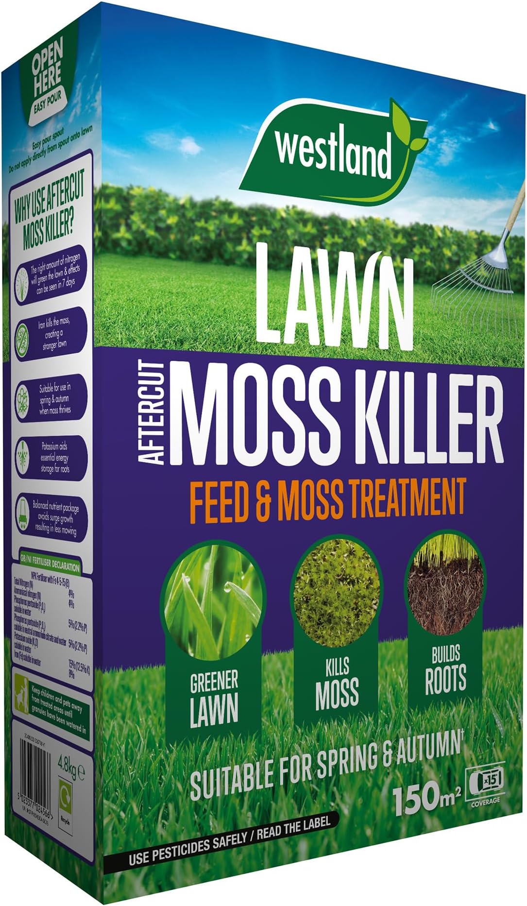 Westland 80M2 Lawn Feed Weed and Moss Killer Amazon.co.uk Garden