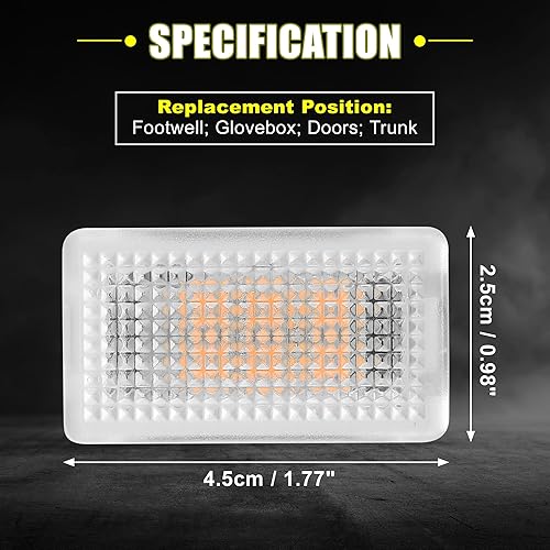 Miniatura 10 de X AUTOHAUX 2 piezas de luz LED para interior de coche para Tesla Modelo 3YSX para puerta de pozo de pies, tronco interior debajo de la guantera