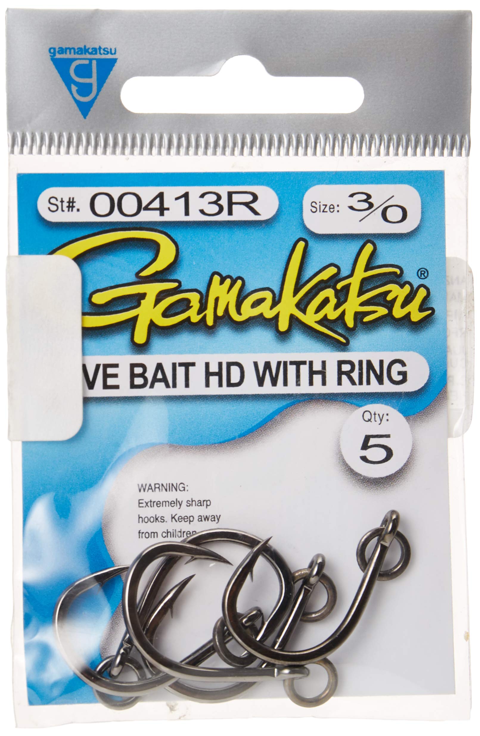 Hameçons Gamakatsu Live Heavy Duty - Taille 4/0 - Lot De 6 - Pêche Au Vif Et Leurres