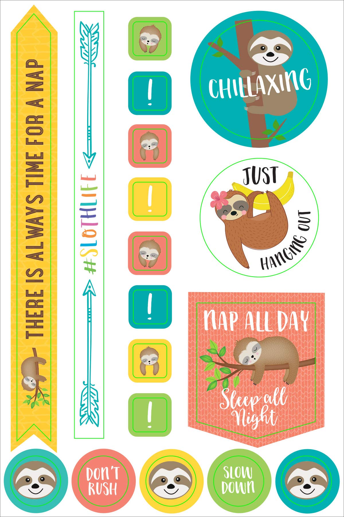 Essentials Sloth Planner Stickers (over 160 stickers!) (Essentials Planner Stickers) - Image 8