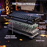 ATTACK SHARK X68 HE 8000Hz Rapid Trigger Keyboard, 0.01mm RT Accuracy Wired Gaming Keyboard with Magnetic Switch, Adjustable Actuation, Rapid Trigger, Snap Tap, RGB Lighting for PC/Mac, Black - 9