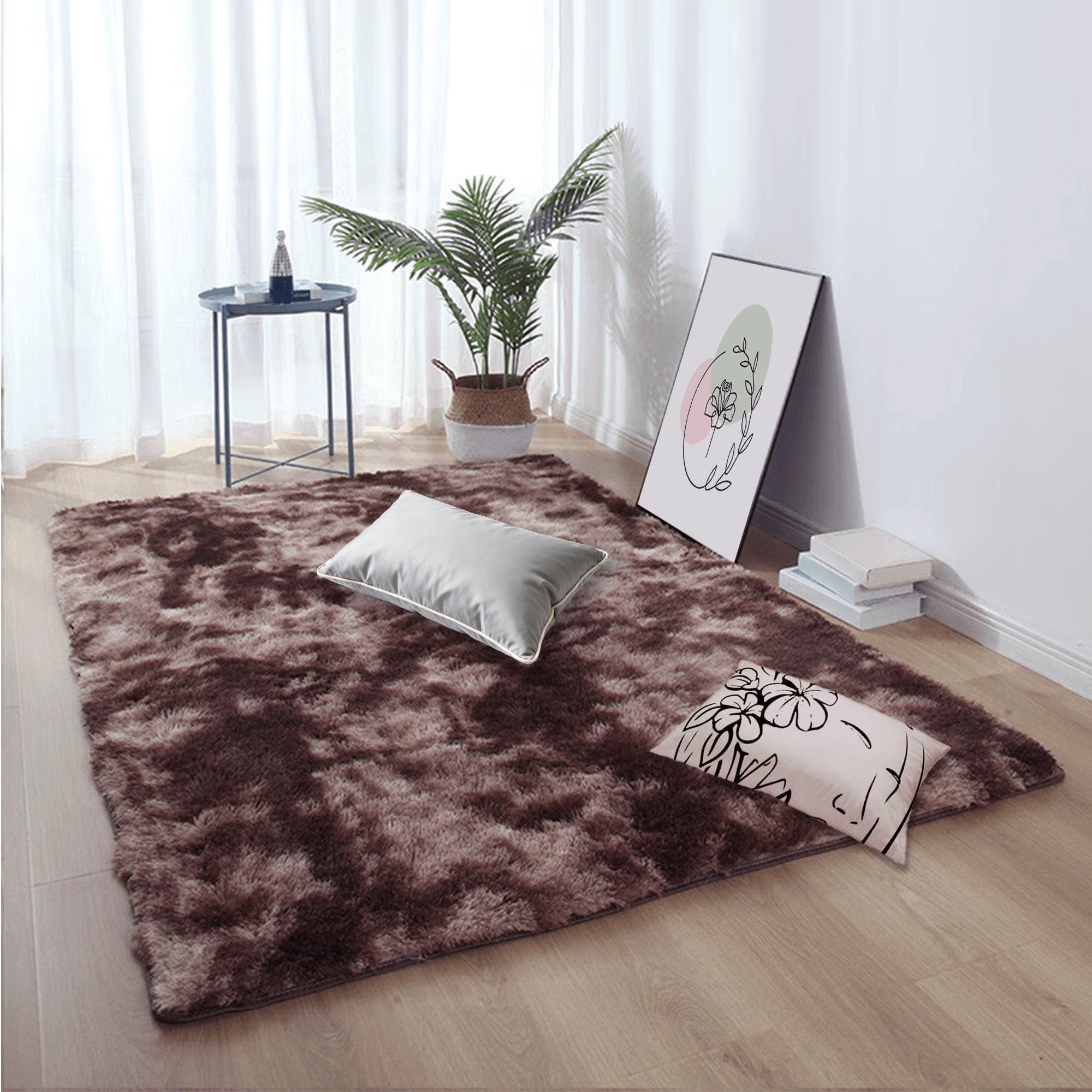 Tapis pour salon canapé moderne marron 120x230 avec envers antidérapant
