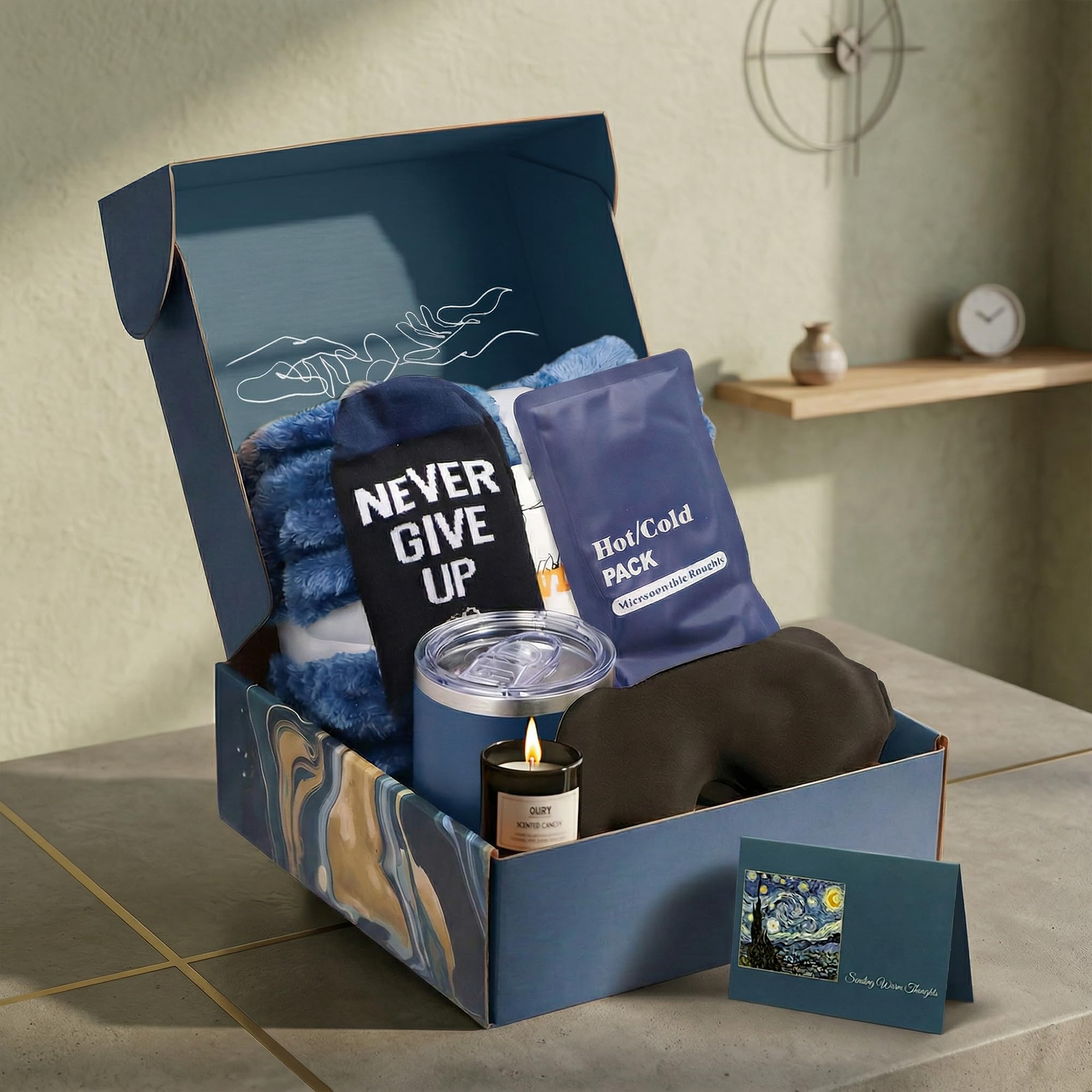 Get Well Soonman Geschenkkorb, Pflegeset für Männer, Feel Good Soon Geschenke, Heiße Kalte Verpackung, Nach Operationen, Krebsgeschenke, Beileidsgeschenkkorb, Fühlen Sie sich besser, Kranker Freund