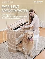 Vista 5 de Piano digital de 88 teclas con teclado pesado, soporte, cubierta, acción de martillo, teclado acústico eléctrico vertical de tamaño completo, pedal