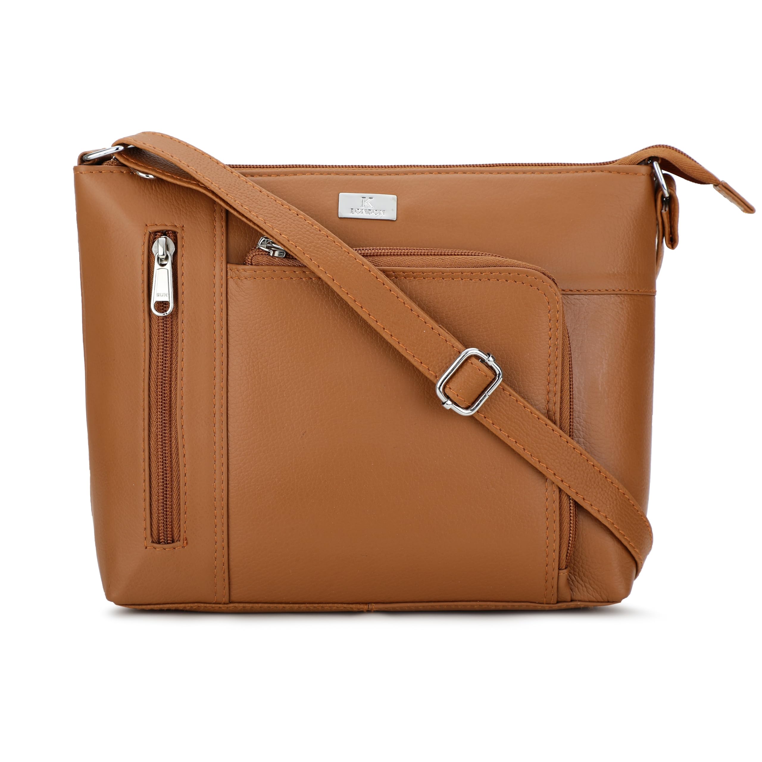 Women's Cross Body Sling Bag Genuine Leather Sling Bag for Women - Girls Travel Crossbody Bags with Adjustable Strap - Ladies Shoulder Purse Stylish Handbag