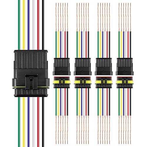 RDBS Kit de 5 conectores de cable eléctrico de 6 pines, enchufe macho y hembra impermeables de 6 vías para automóvil, camión, motocicleta, barco