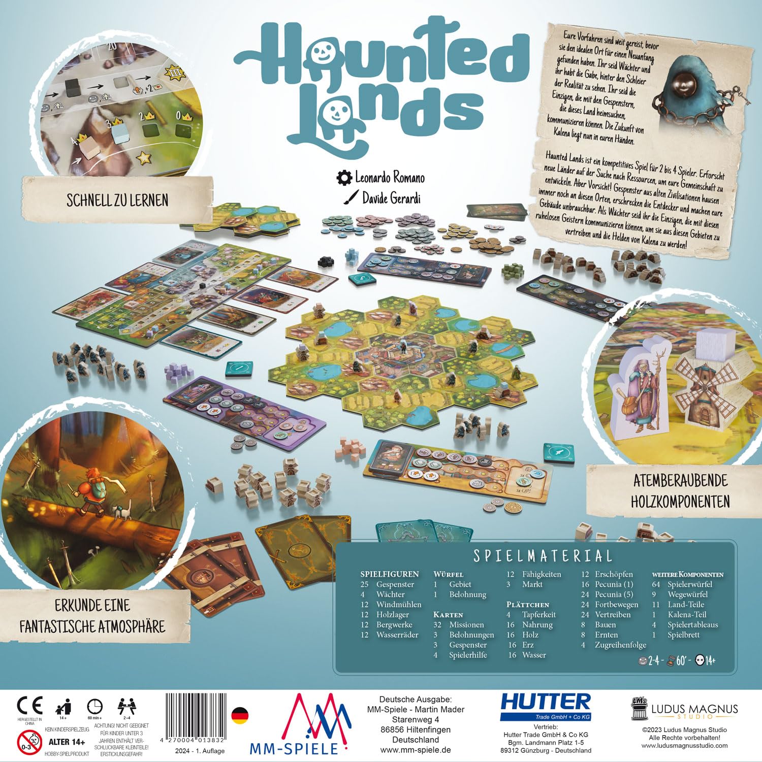 Haunted Lands, Spannendes Gesellschaftsspiel mit Geistern, Hochwertige Holzkomponenten, Ideal für Familien, Für 2-4 Spieler ab 15 Jahren