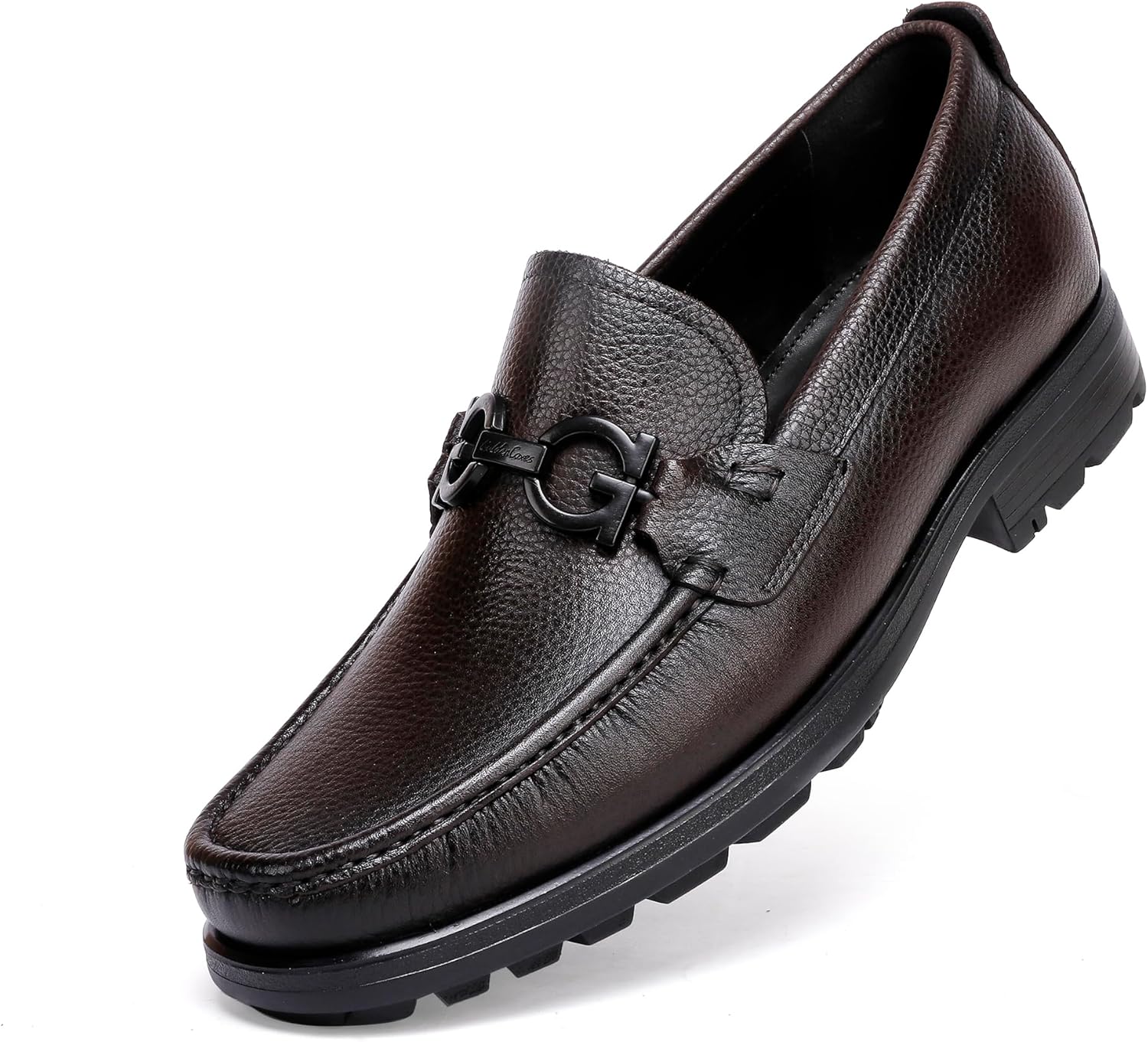 Men's Formal Leather Dress Shoes Business Handmade Buckle Slip On Penny Loafer Wedding Party Shoes for Men