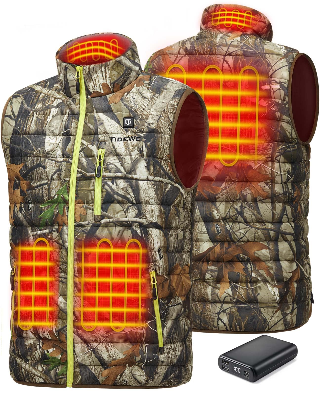 TIDEWE Men’s Heated Vest with Battery Pack, Lightweight Vest for Hunting/Hiking