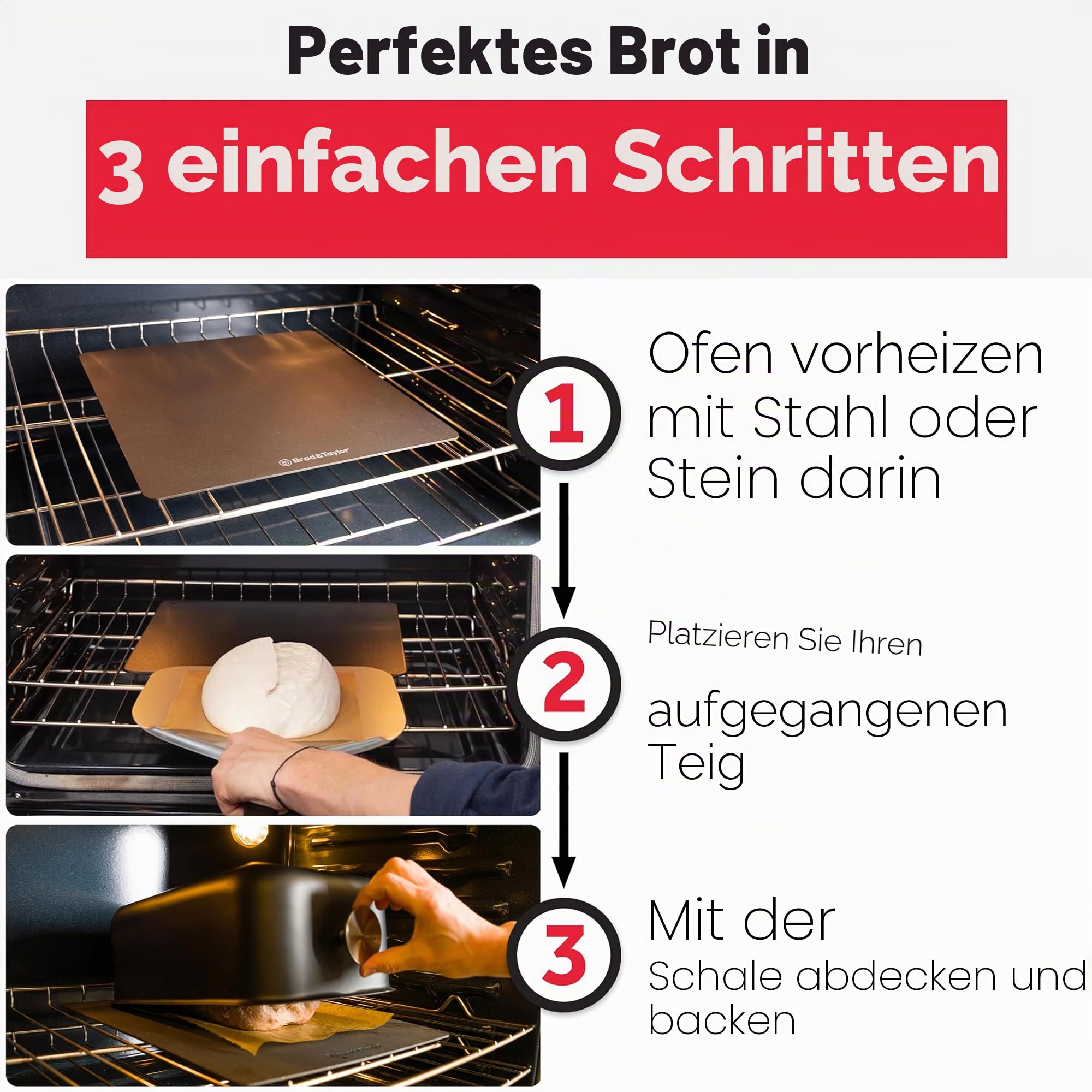 Brod & Taylor Ultraleichte Backschale für Sauerteigbrot (Batard) - kein Vorheizen nötig für knusprige Kruste und gleichmäßiges Backen