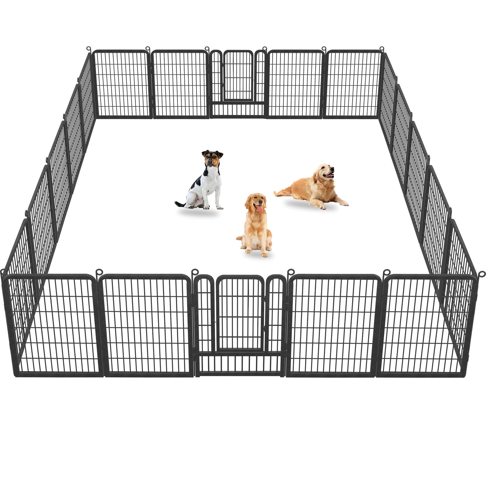 Jhsomdr Dog Playpen Outdoor Dog Fence Outdoor for Yard, 40 Inch 20 Panels Dog Pens Outside Anti-Rust Pet Fence for Dogs Outside Portable Exercise