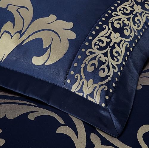 Miniatura 8 de Chezmoi Collection Valor - Juego de edredón floral jacquard de lujo de 7 piezas con sábanas para todas las estaciones