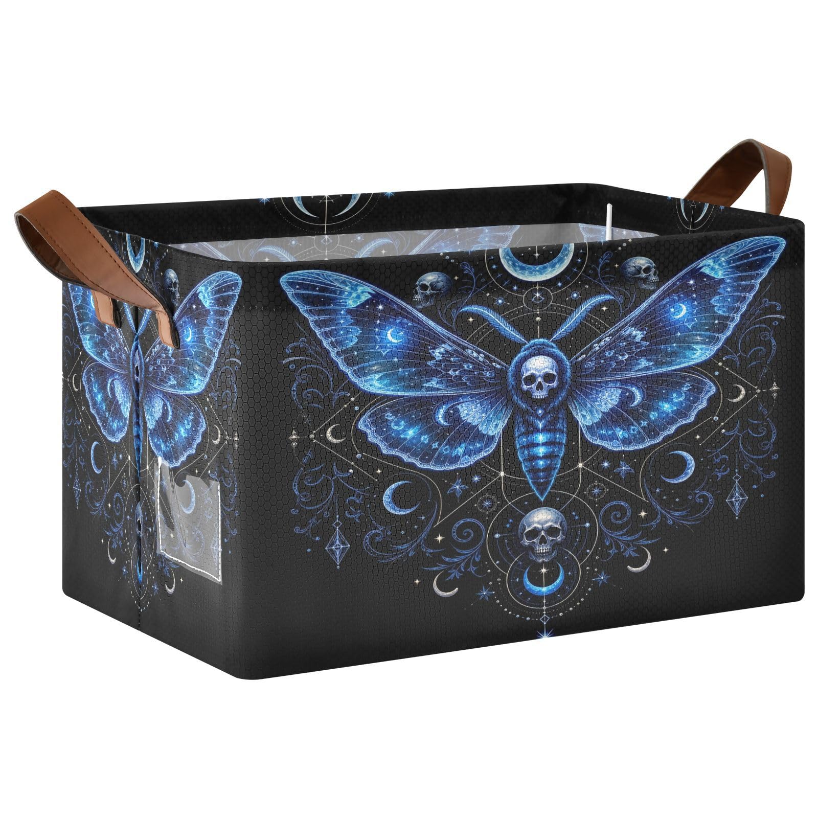 Ewusp Butterfly Storage Basket with Handles Waterproof Collapsible Storage Bin Closet Organiser Dog Toy Basket for Bedroom Nursery Office Home Organizing